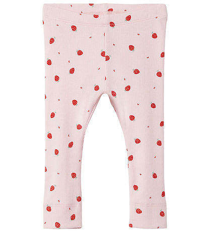 Name It Leggings - Rib -  NbfDabua - Parfait Pink m. Jordb?r