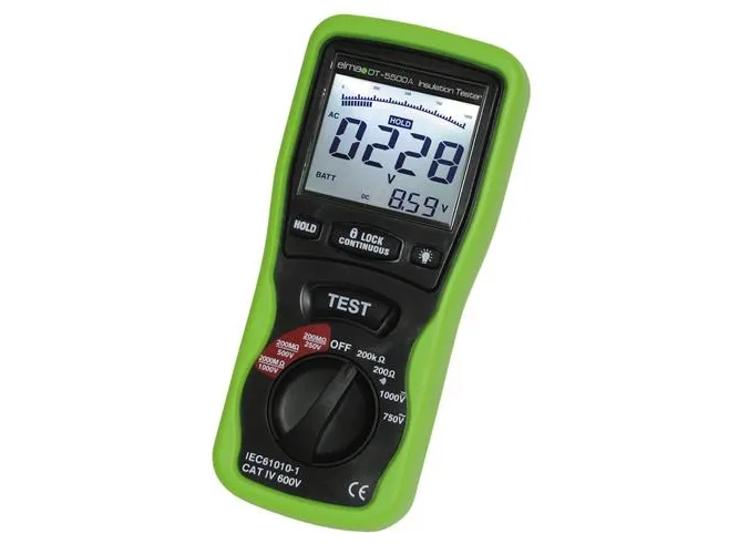 ELMA INSTRUMENTS Elma DT 5500A 2 i 1Isolationstester og multimeterIEC KAT III 1000V / KAT IV 600V