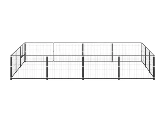 Chenil extérieur cage enclos noire 400 x 300 x 70 cm 02_0000492