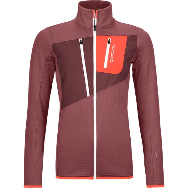 Veste polaire randonnée ORTOVOX FLEECE GRID JACKET W MOUNTAIN ROSE