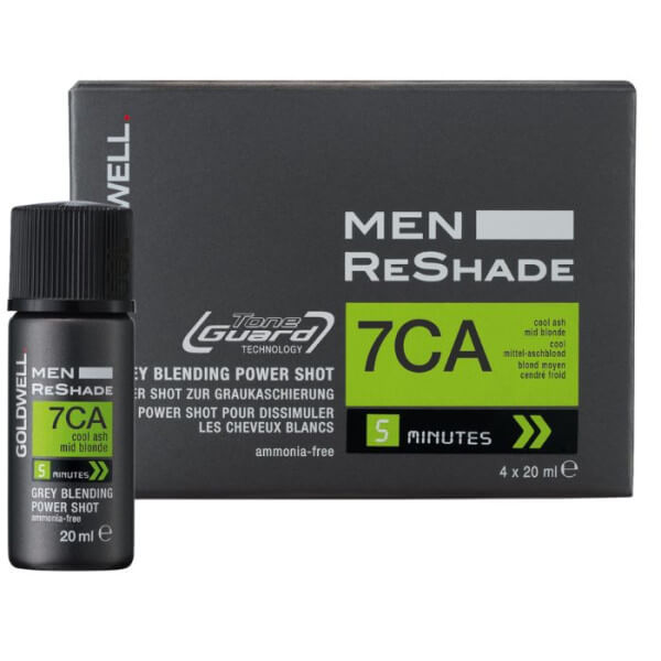 Coloration Men Reshade 7ca blond moyen cendré froid Goldwell 4 shots x 20ml