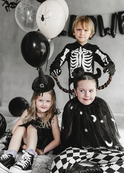 Halloween Ballonnen Zwart Wit Spinnen 30cm 6st