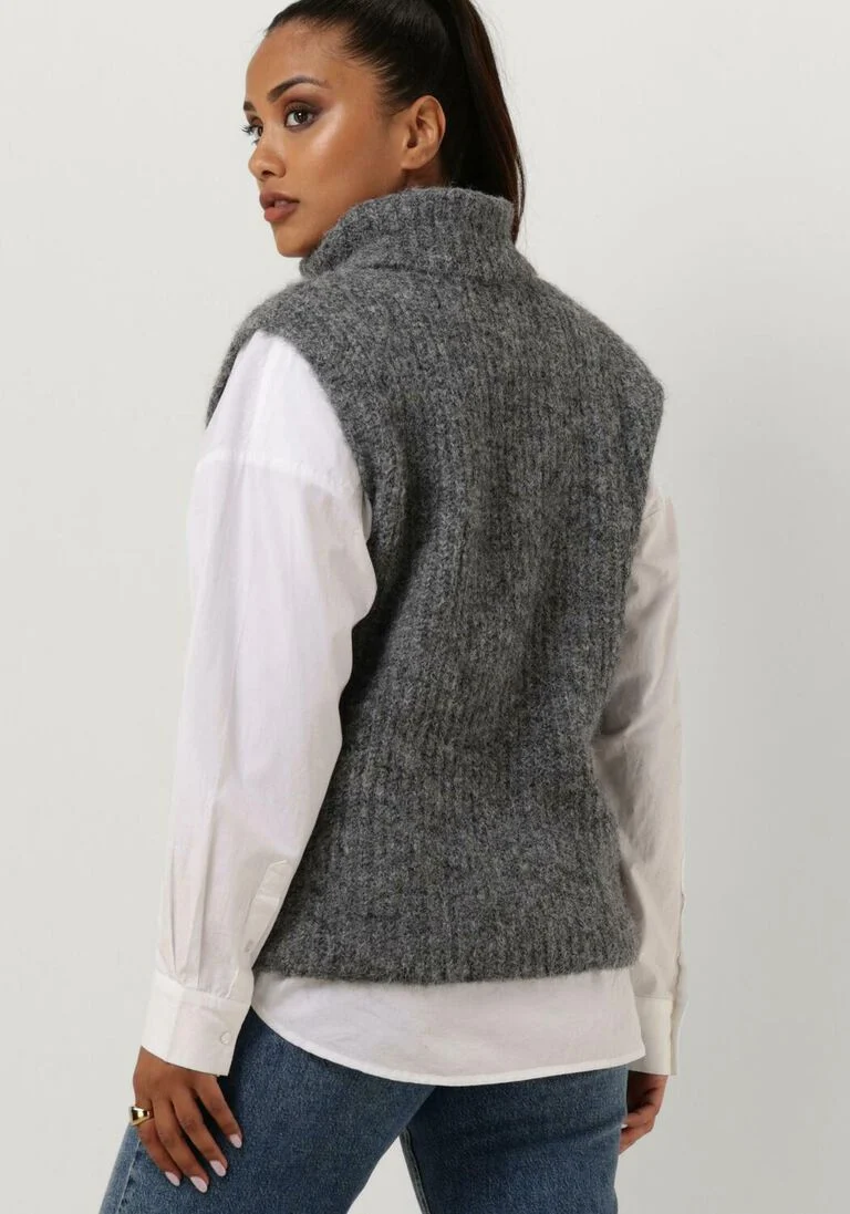 MY ESSENTIAL WARDROBE grijze my essential wardrobe spencer meenamw knit vest