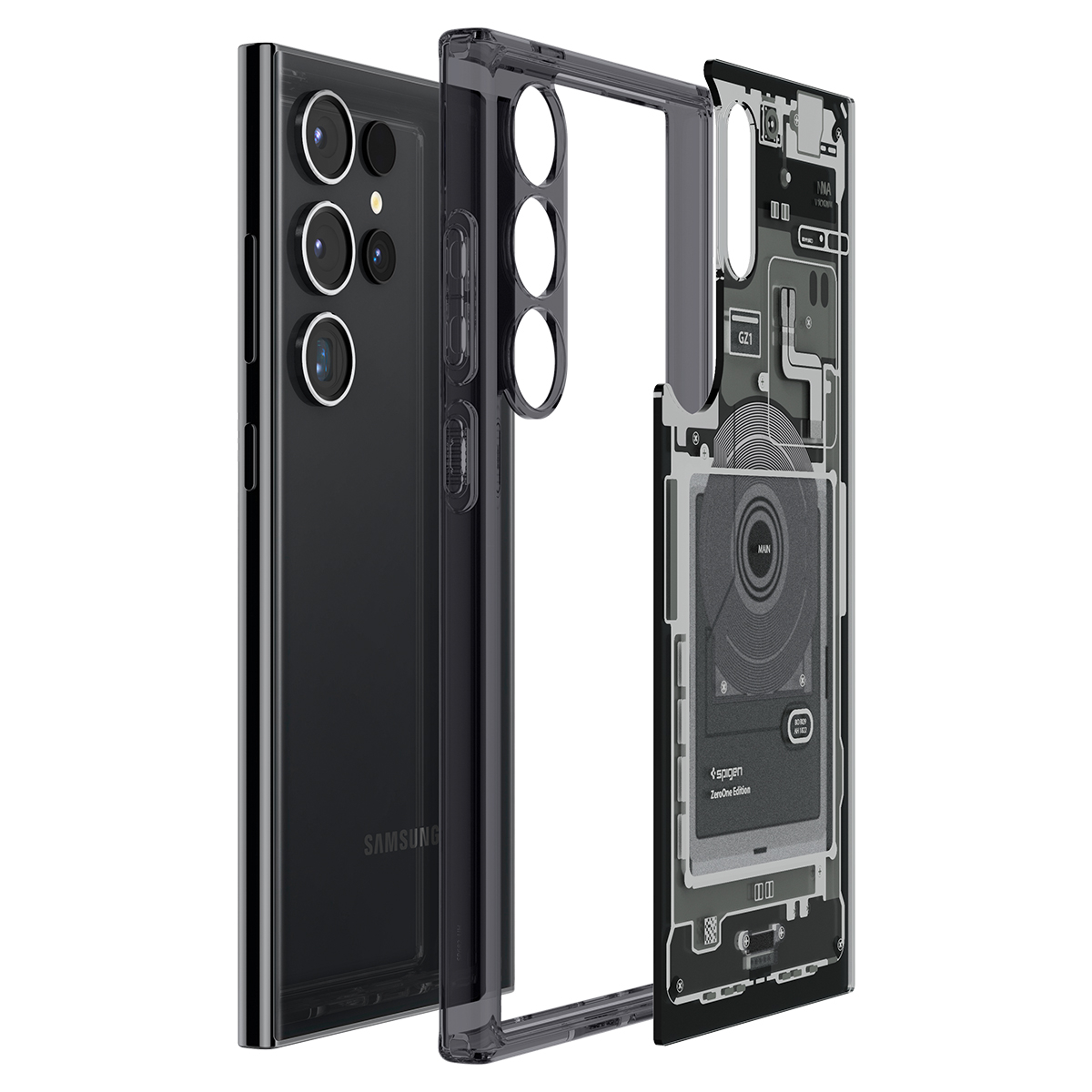 Samsung Galaxy S24 Ultra Zero One Ultra Hybrid Case Hülle (ACS07293) - Schwarz / Transparent