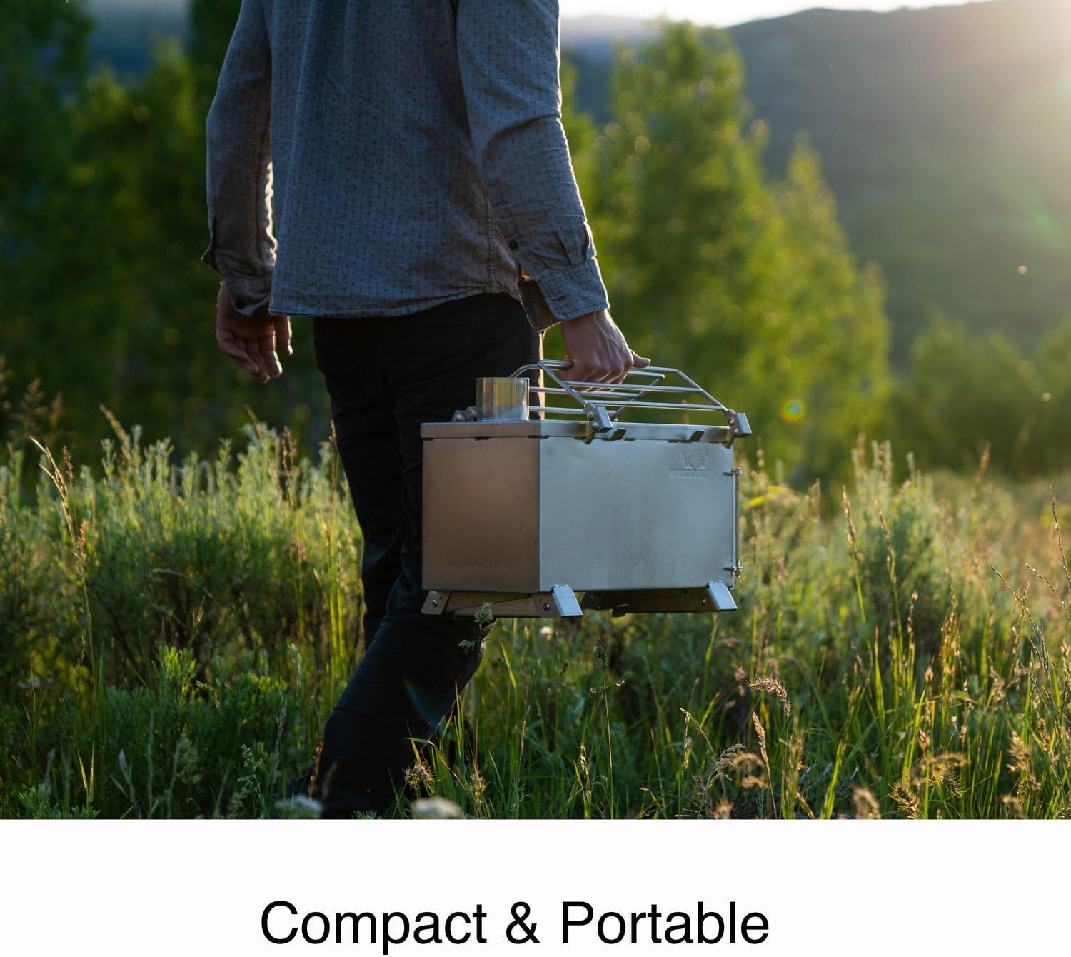 Winnerwell Nomad Medium Zeltofen | Kleiner tragbarer Holzofen für Zelte, Unterkünfte und Camping | 800 Cubic Inch Firebox | Präzisions-Edelstahlkonstruktion | Enthält Schornsteinpfeife