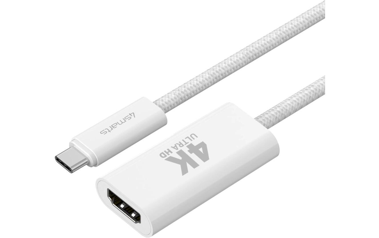 Adapter 4K 60Hz USB Type-C - HDMIUSB-C auf HDMI Kabel female 15 cm weiss, 4K-Unterstützung, Case Friendly