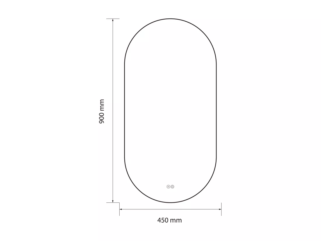 LuxuryBain- Miroir de salle de bain LED 45x90cm ovale anti buée avec cadre en aluminium doré, or
