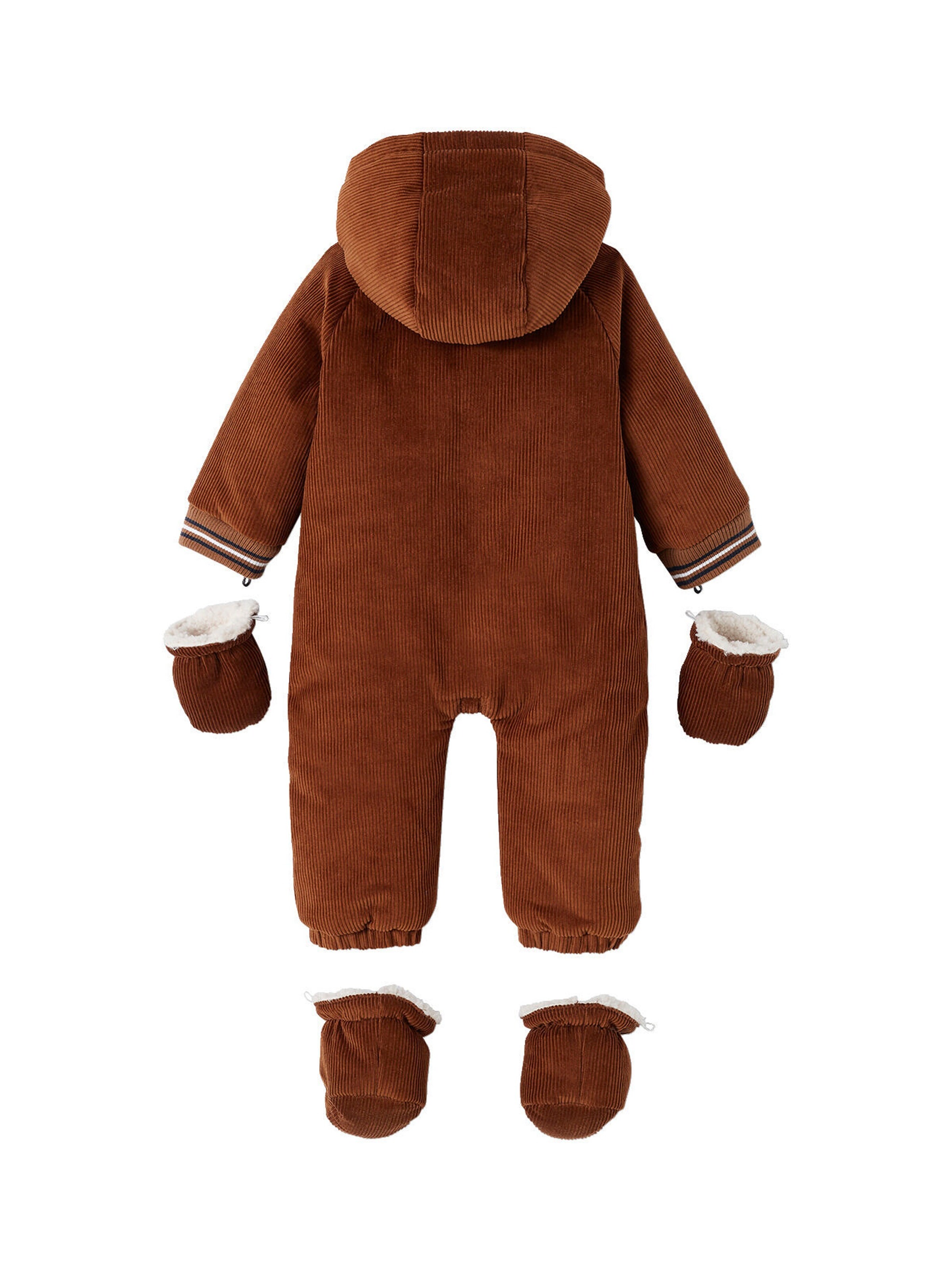 Vertbaudet Warmer Baby Winter-Overall aus Cord, Wattierung Recycling-Polyester beige