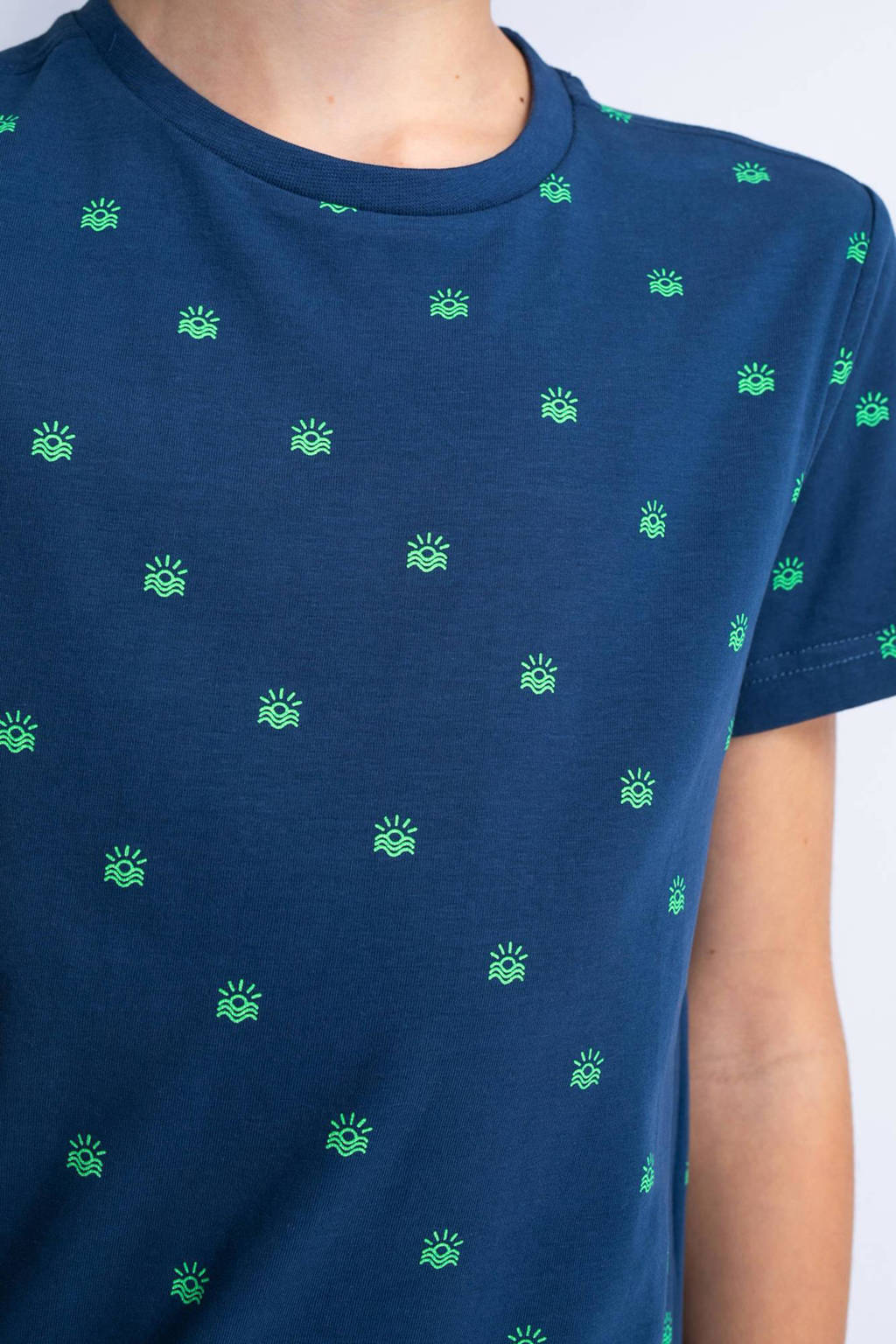 Petrol Industries T-shirt met all over print blauw
