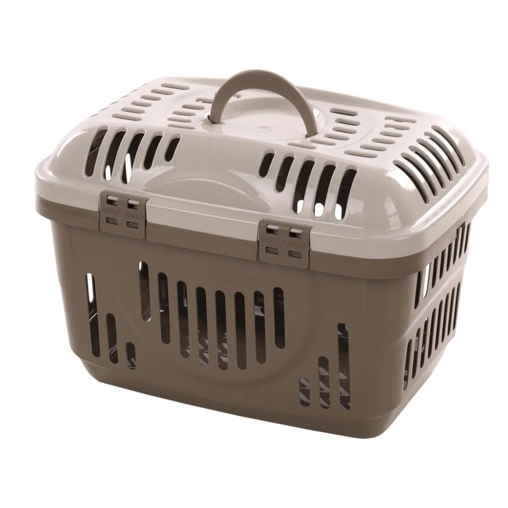 Cage de transport darva taupe 48.5 x 33.5 x 33 cm animaux max 8 kg