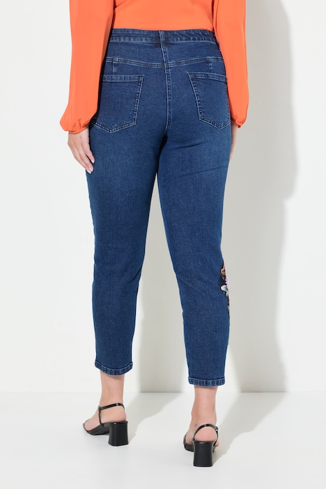 Jeans, Slim Fit, farbige Applikationen. 5-Pocket