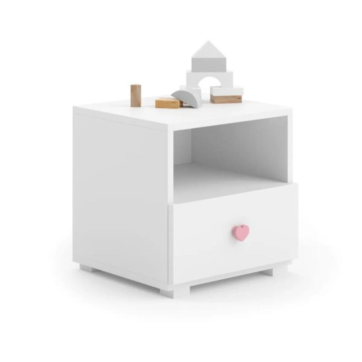 Kobi Emi Table de chevet - Blanc Rose