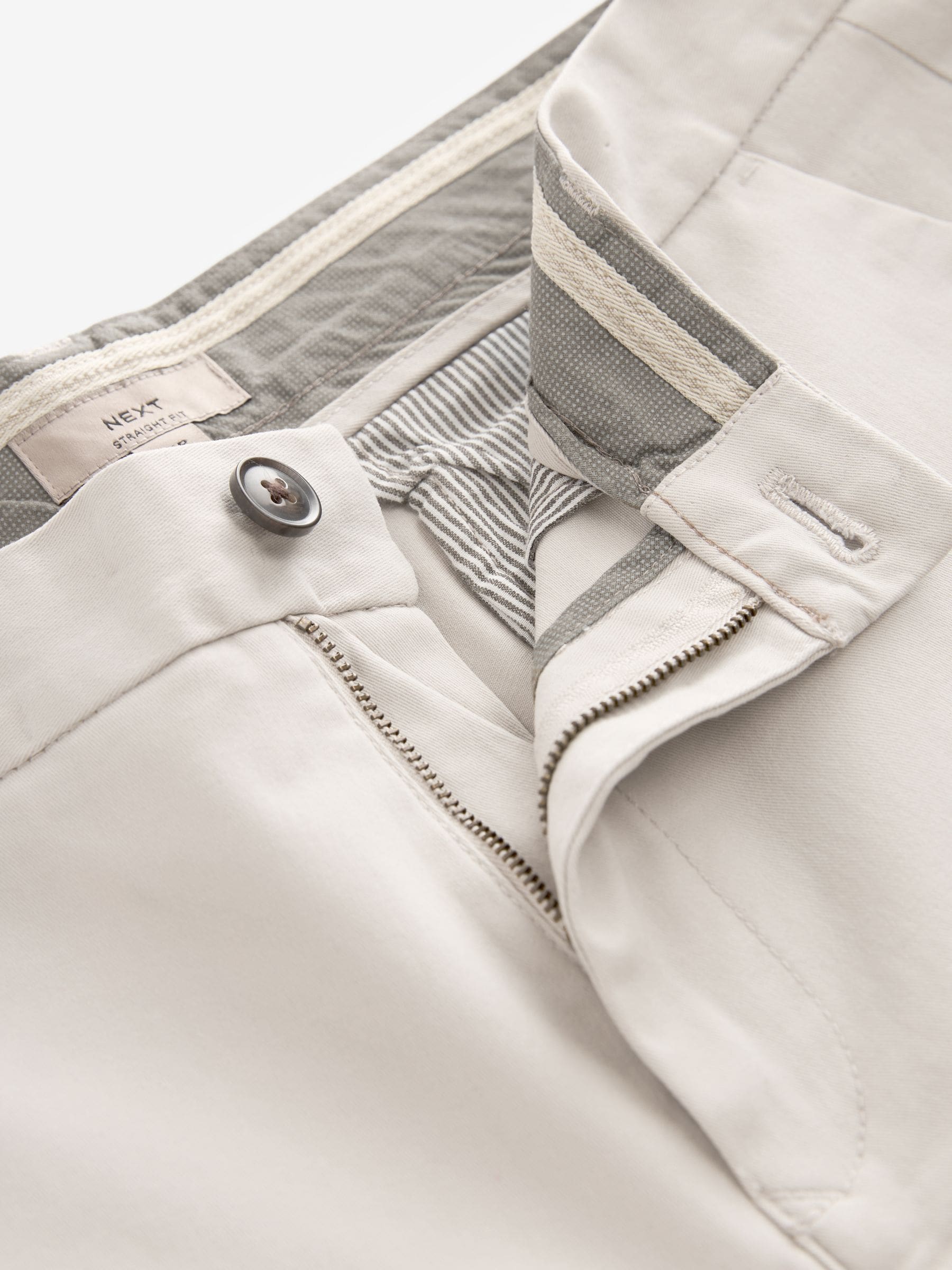 Kiezelkleurig licht - Straight fit - Stretchy chino