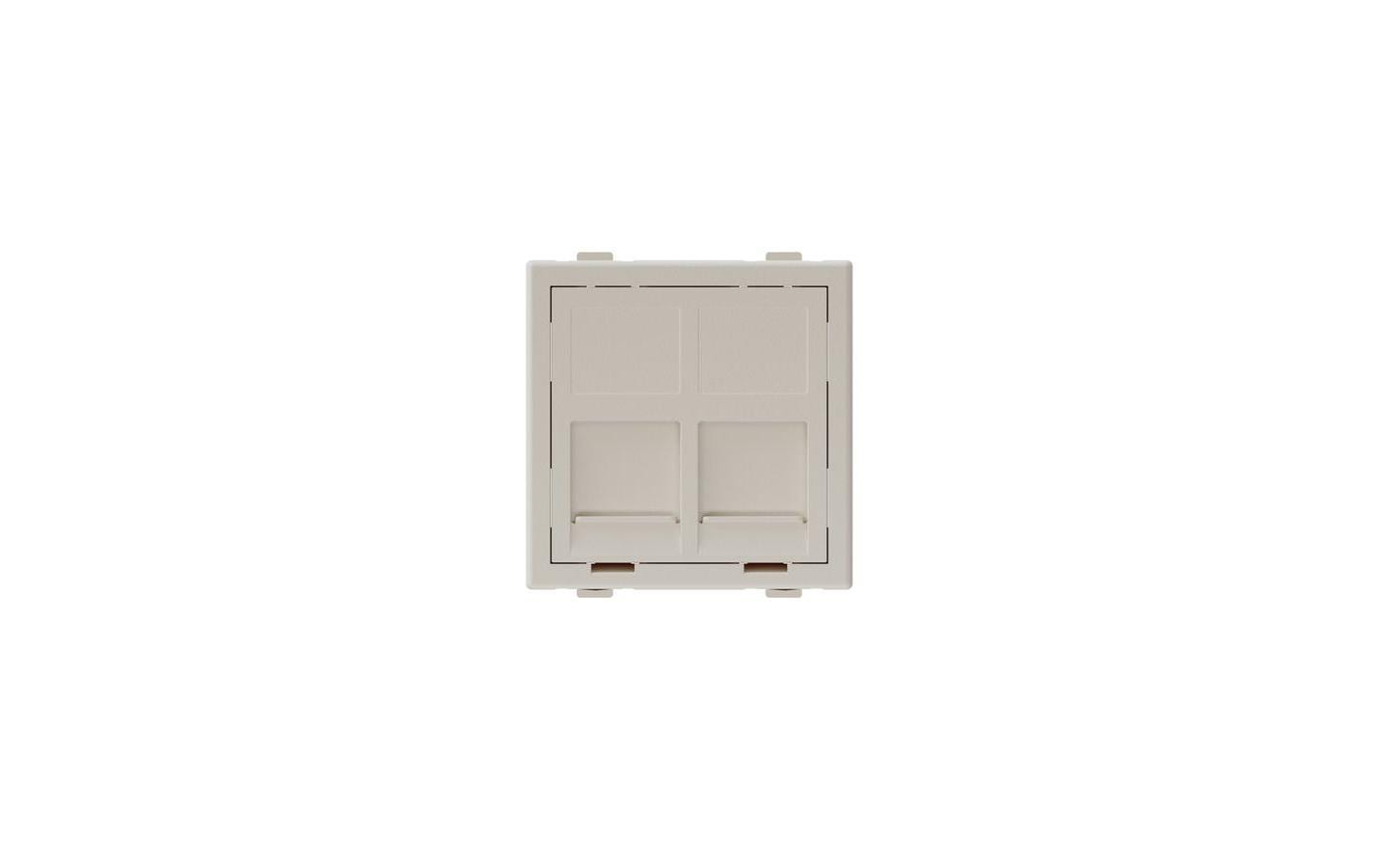 Keystone-Modul für 2x RJ-45, WeissAbdeckung für 2x RJ45 Keystone
