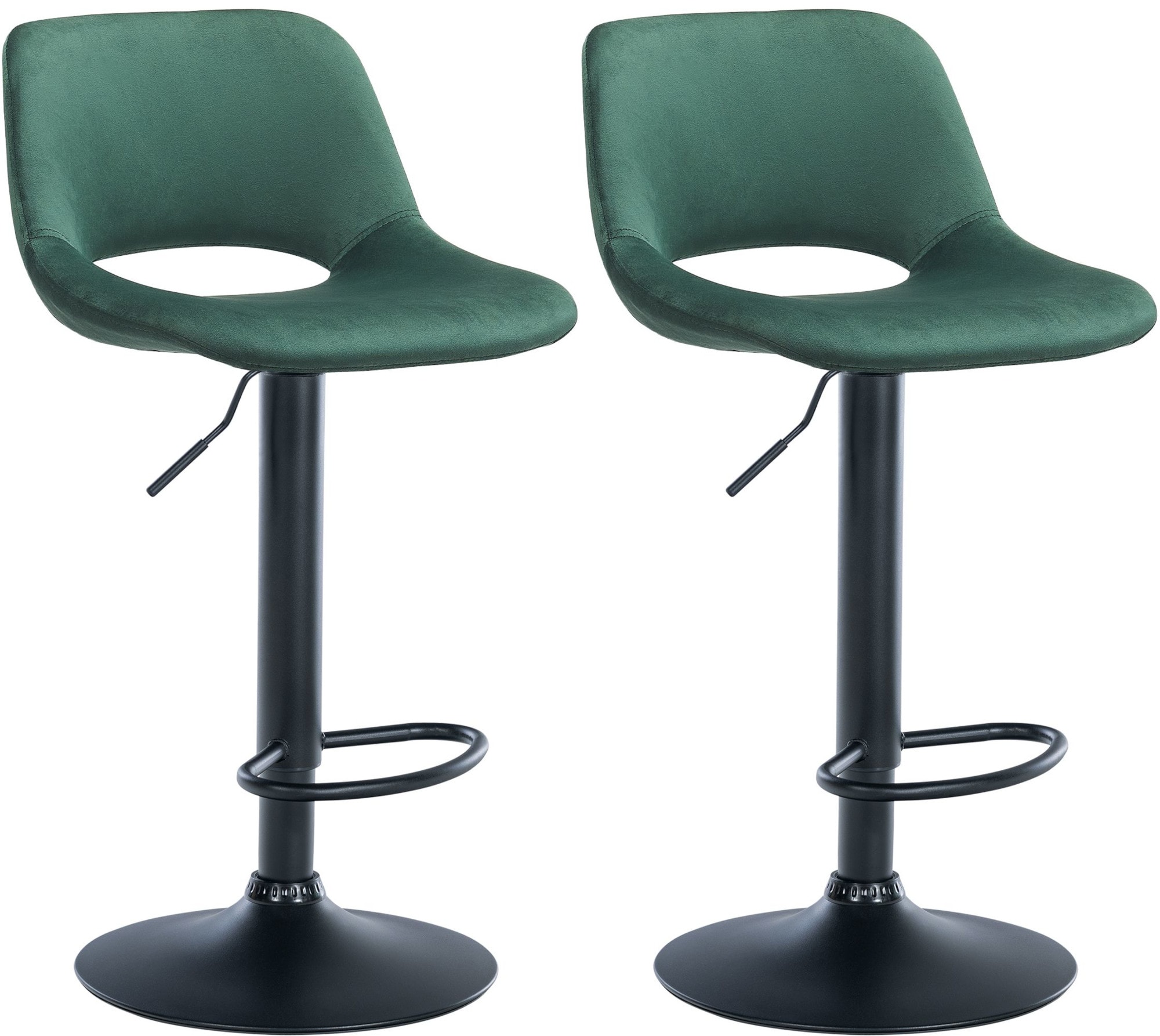 CLP 2er Set Barhocker Camden I Samt-Bezug