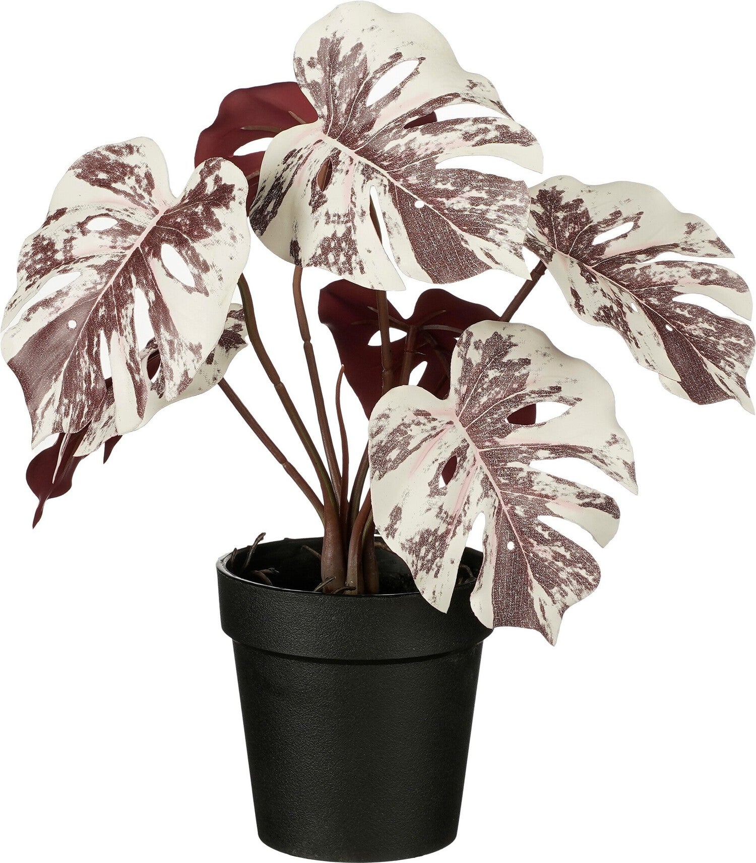 Mica Decorations kunstplant Monstera paars H 27 D 25 cm