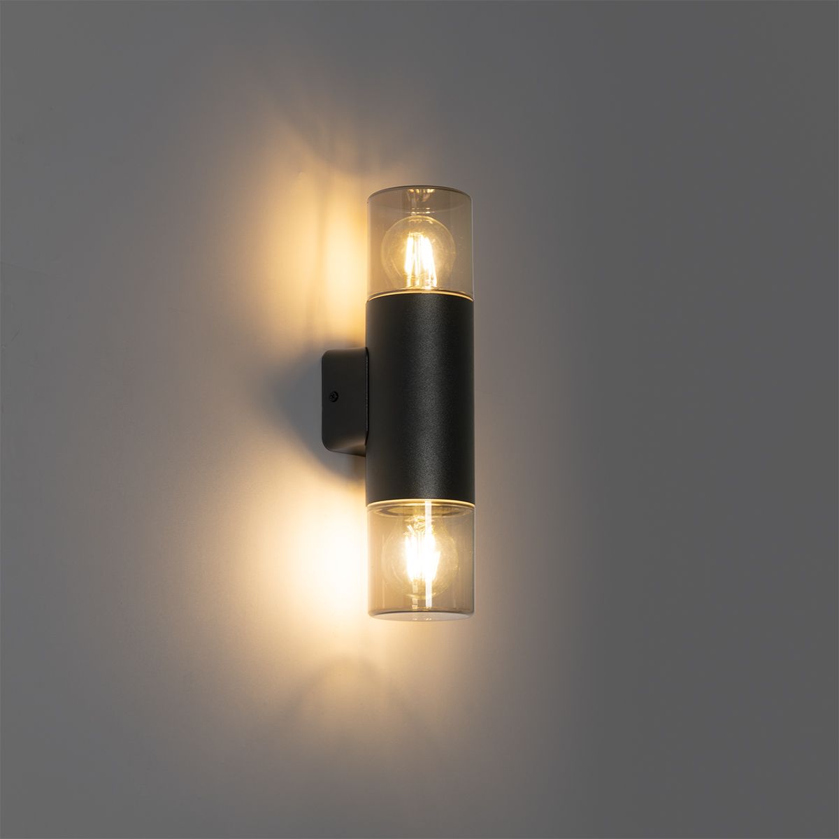 Moderne buiten wandlamp zwart 2-lichts IP44 - Odense