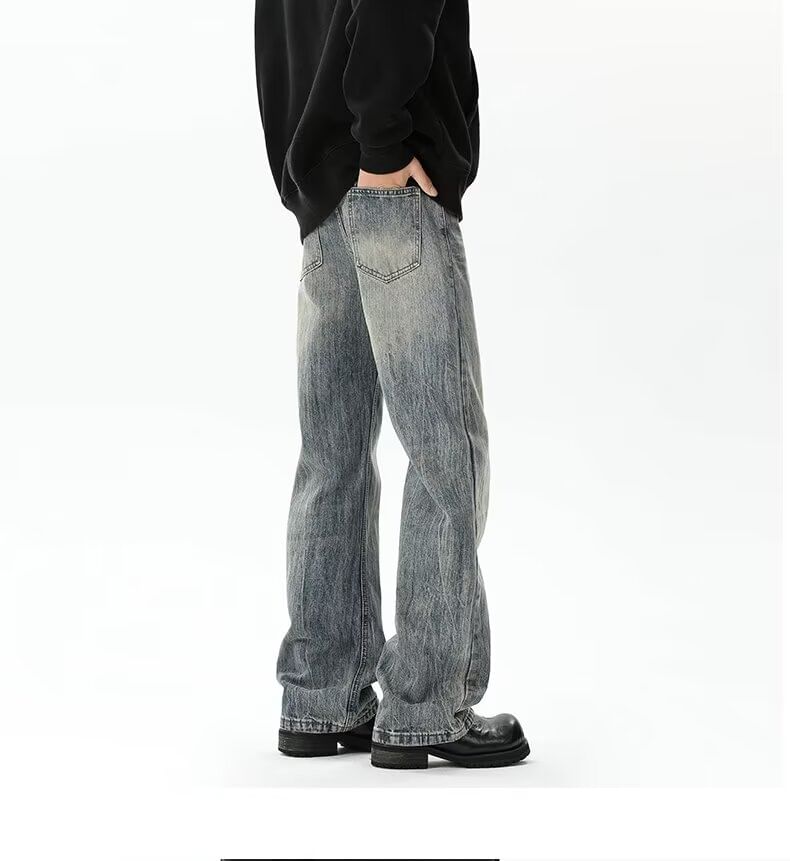 Mimiyox - Mid Rise Washed Flared Jeans