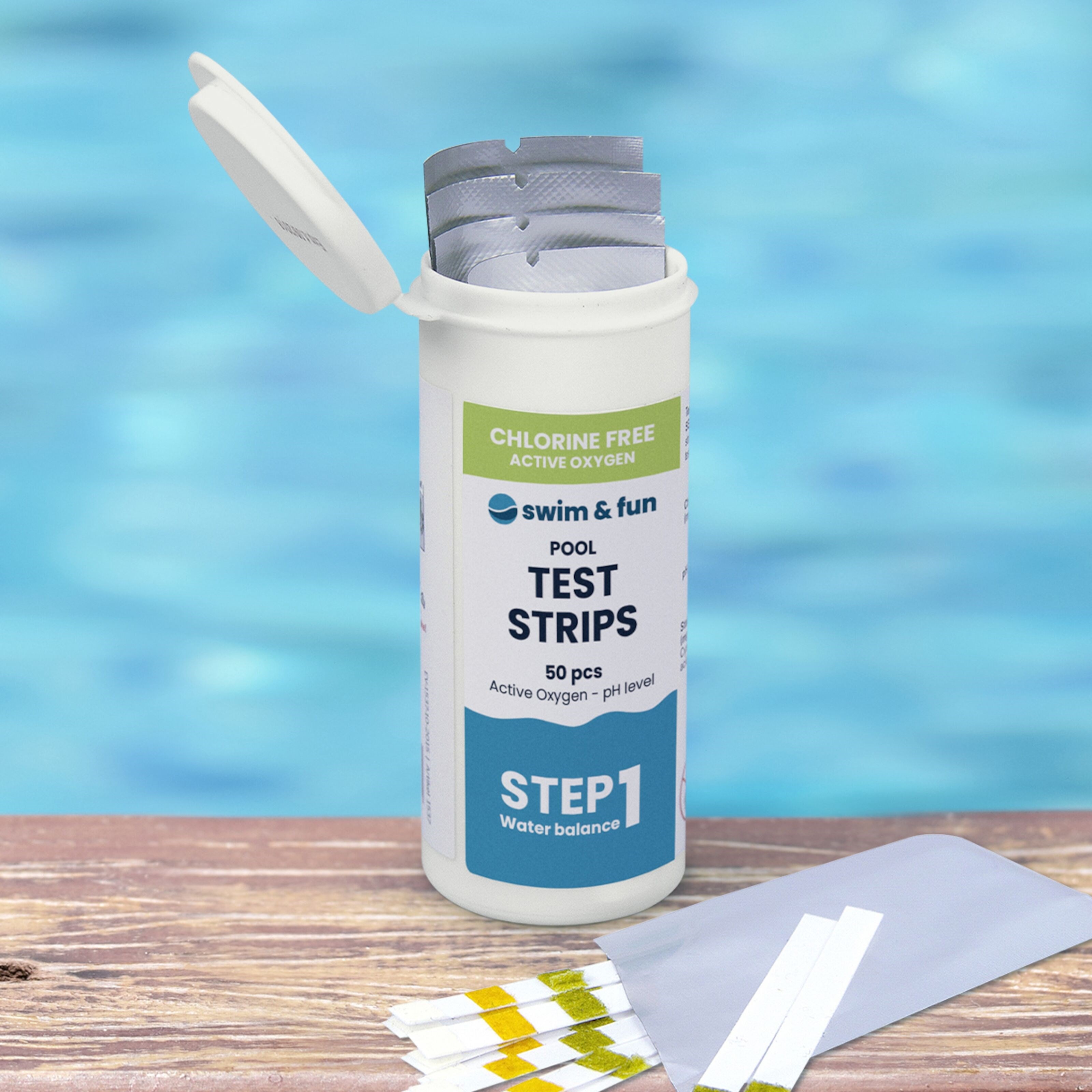 Swim & Fun Teststrimle for PH og aktiv syre 50-pk.