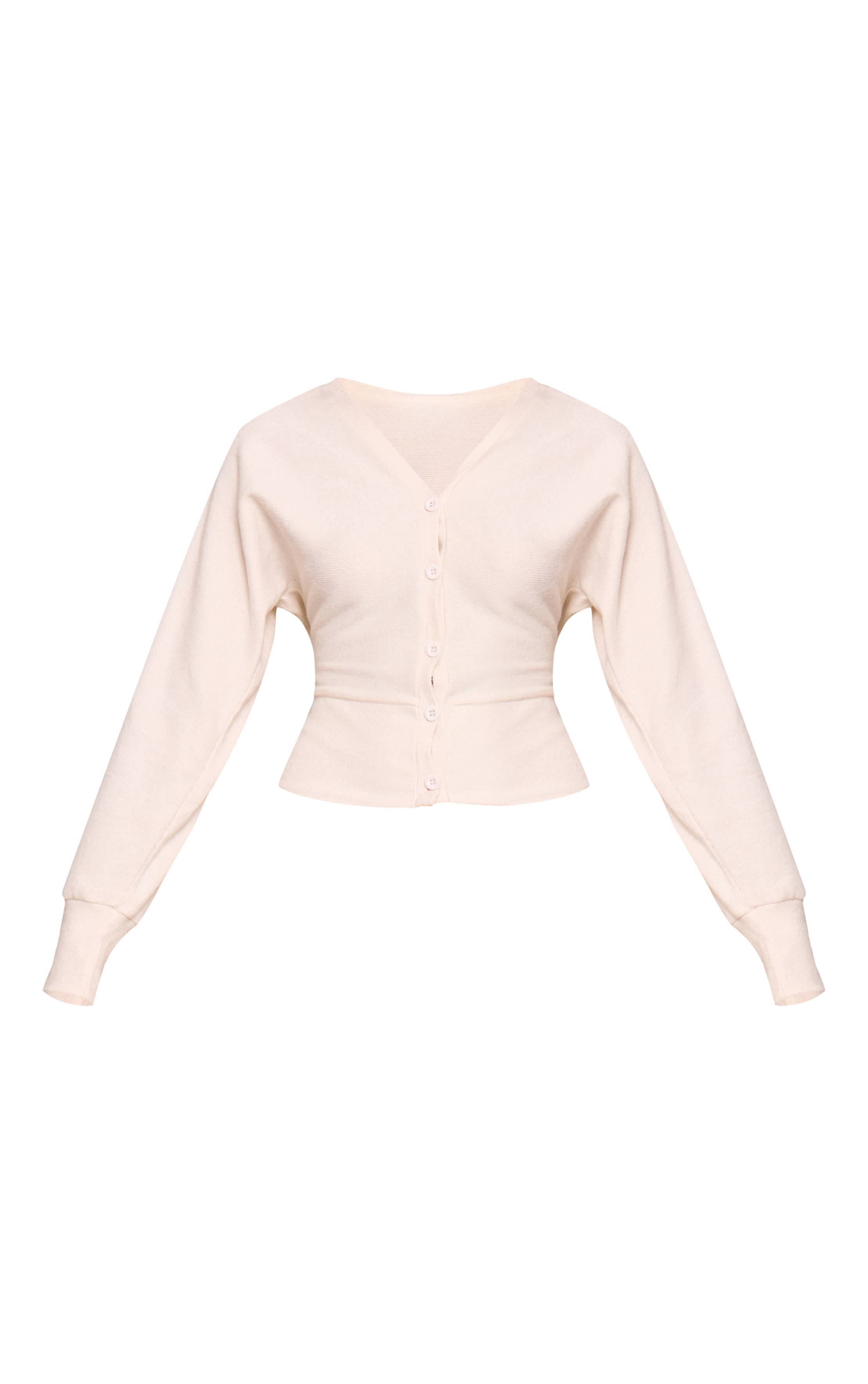 Ecru Gilet Boutonné Côtelé Doux