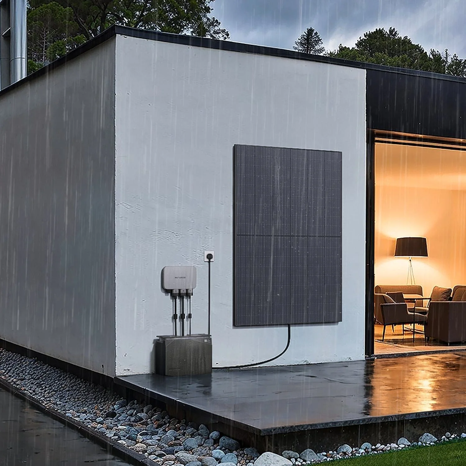 EcoFlow PowerStream Balkonkraftwerk 2 kWh\/5 kWh wasserfeste Batterieserie 800 W