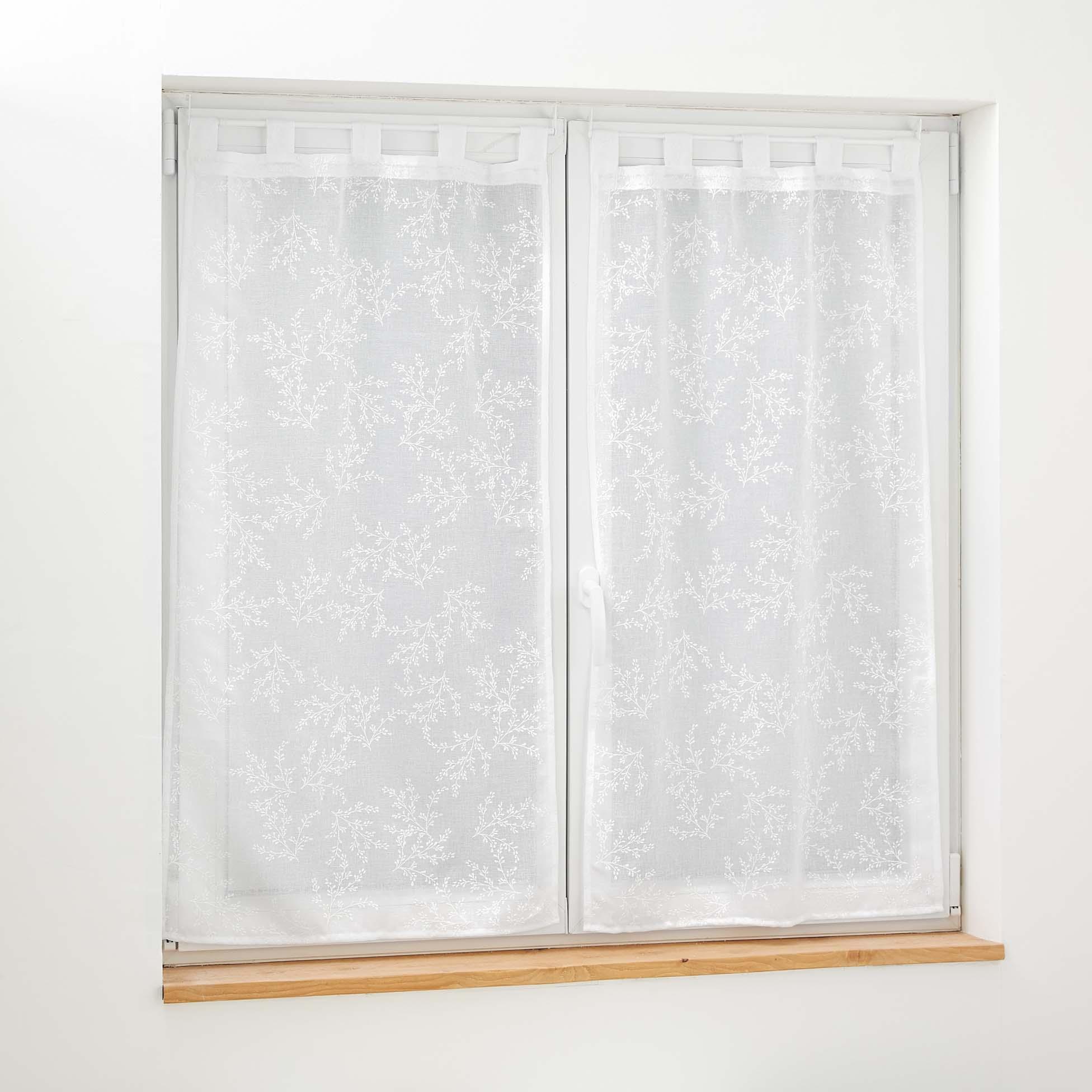 PAIRE DROITE PASSANTS 60X90CM VOILE TISSE KARLA BLANC