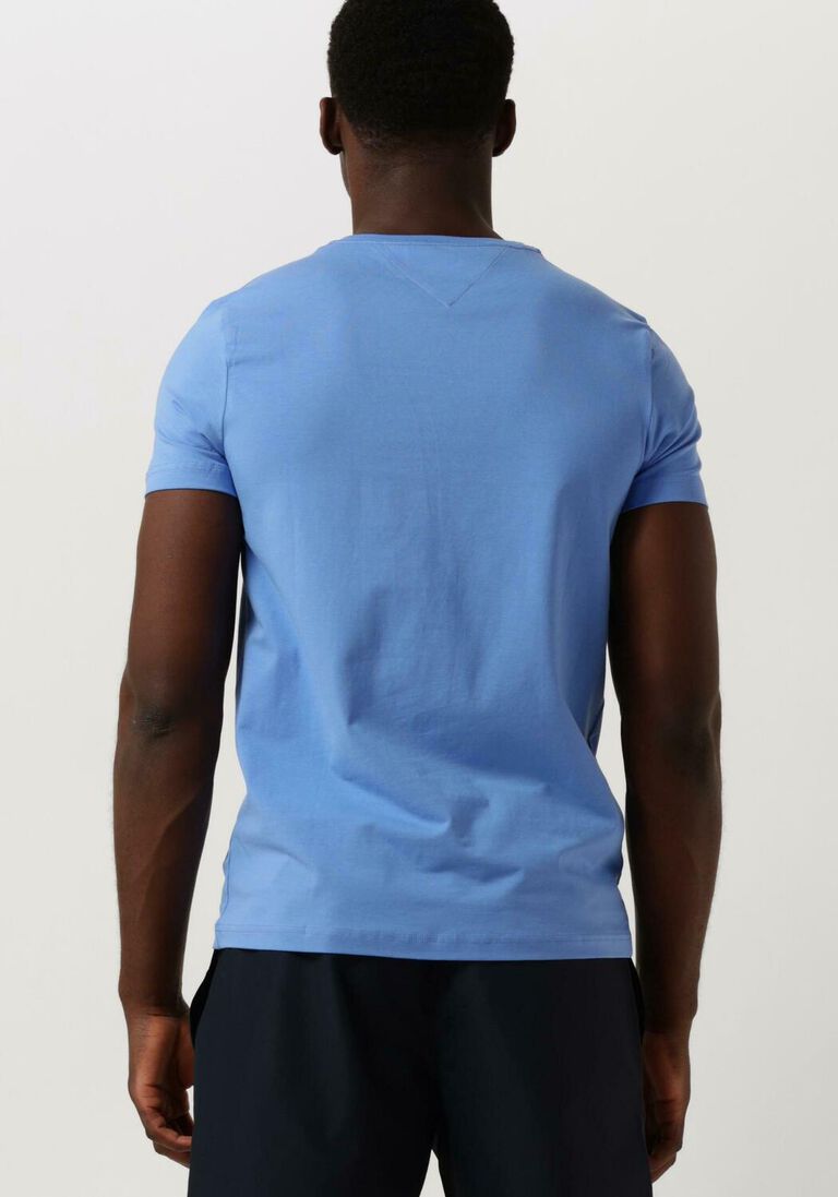 TOMMY HILFIGER blauwe tommy hilfiger t-shirt stretch slim fit tee
