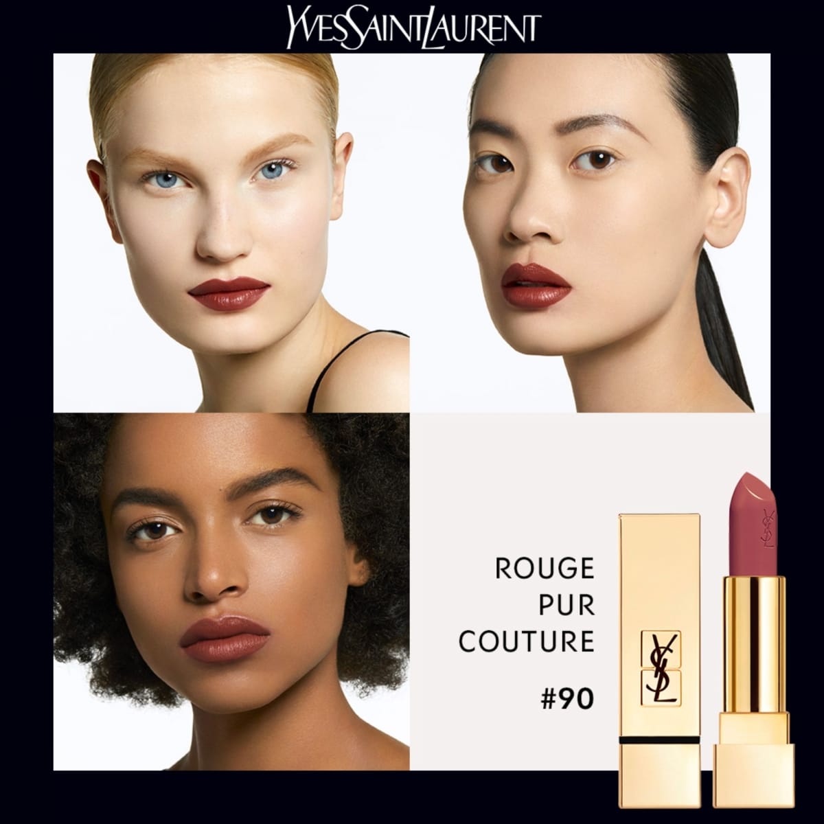 YVES SAINT LAURENT Rouge Pur Couture Rouge à Lèvres Satiné Longue Tenue et Confort