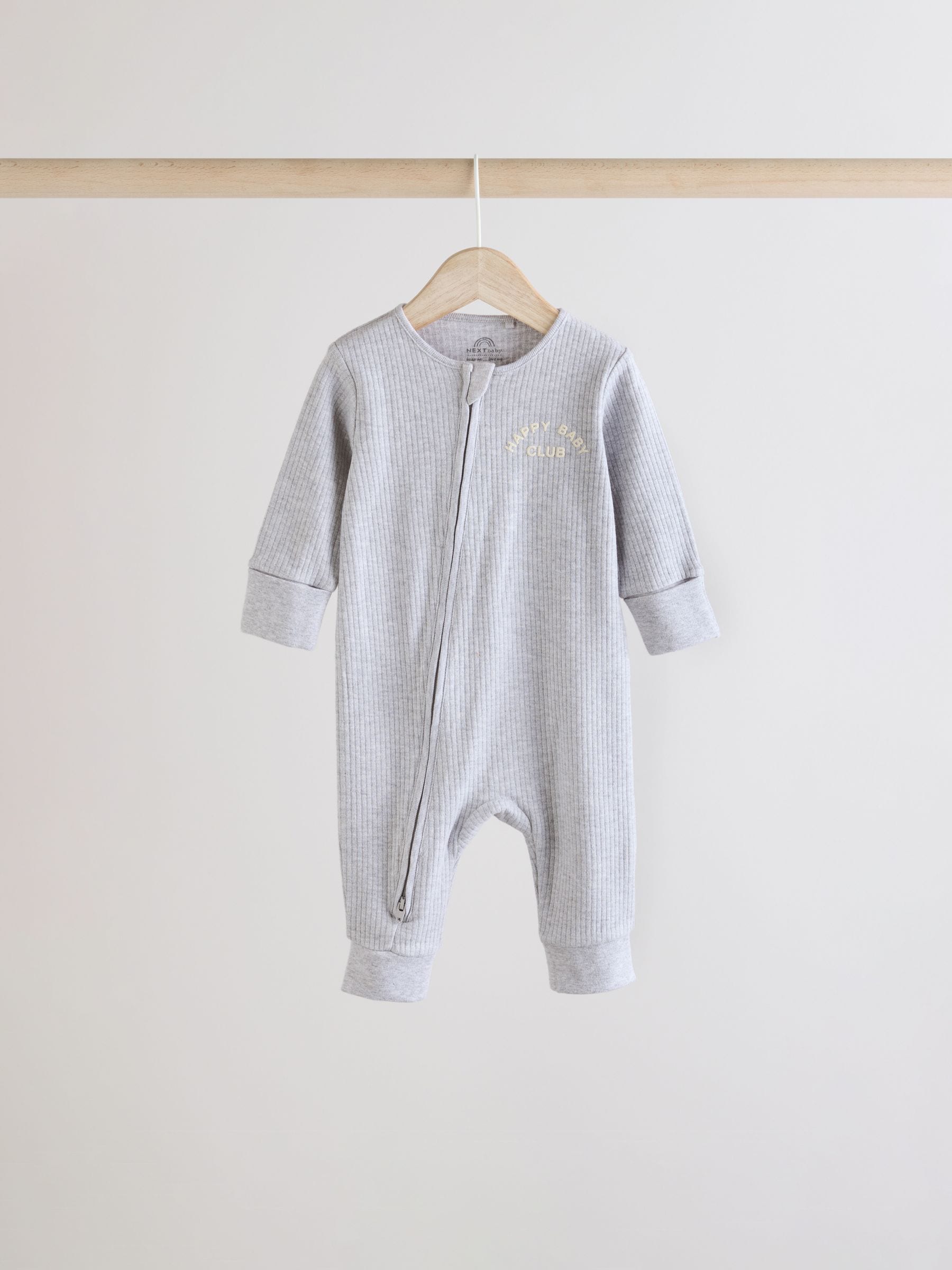 Roze/grijs - 3 Pack Baby-pyjama's met tweewegrits (0mnd -3jr)