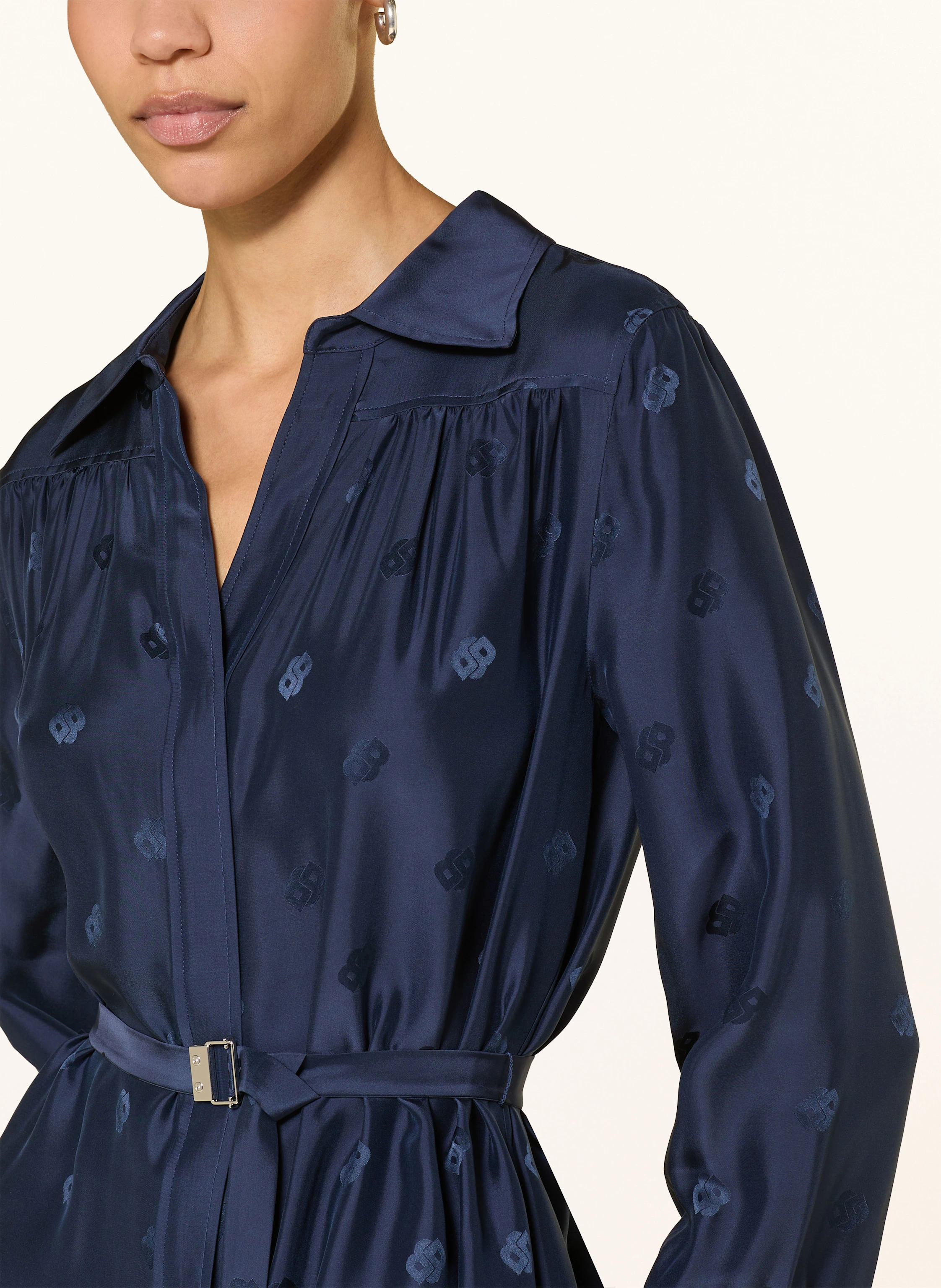 BOSS Hemdblusenkleid DIESHINA aus Jacquard mit Seide
