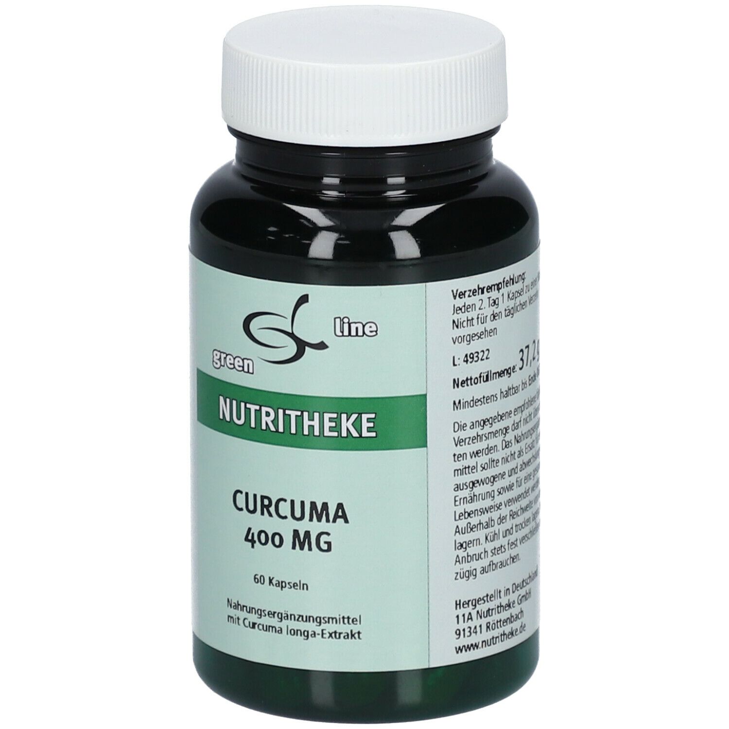green line NUTRITHEKE Curcuma 400 mg