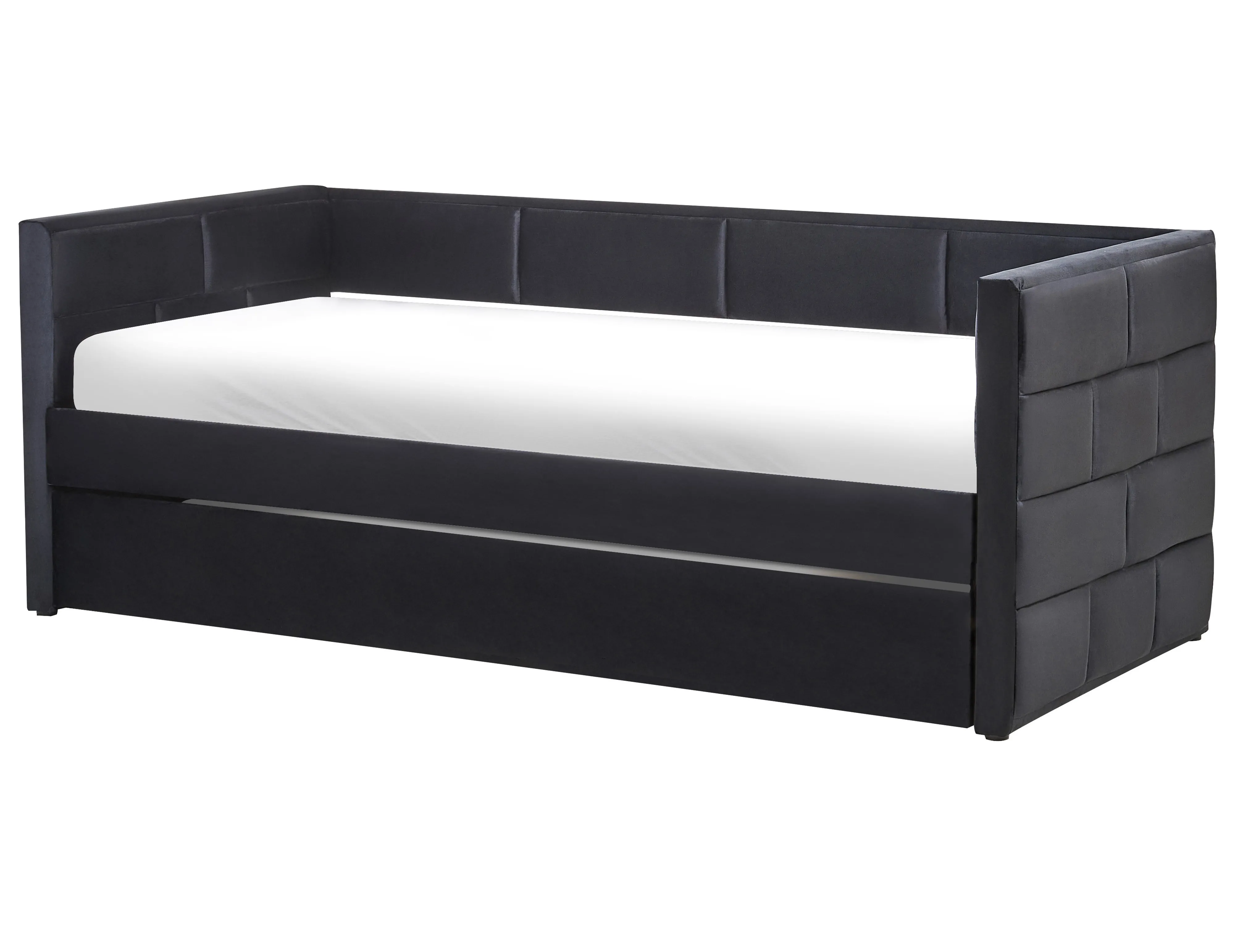 Onderschuifbed Fluweel CHAVONNE 90 x 200 cm Zwart