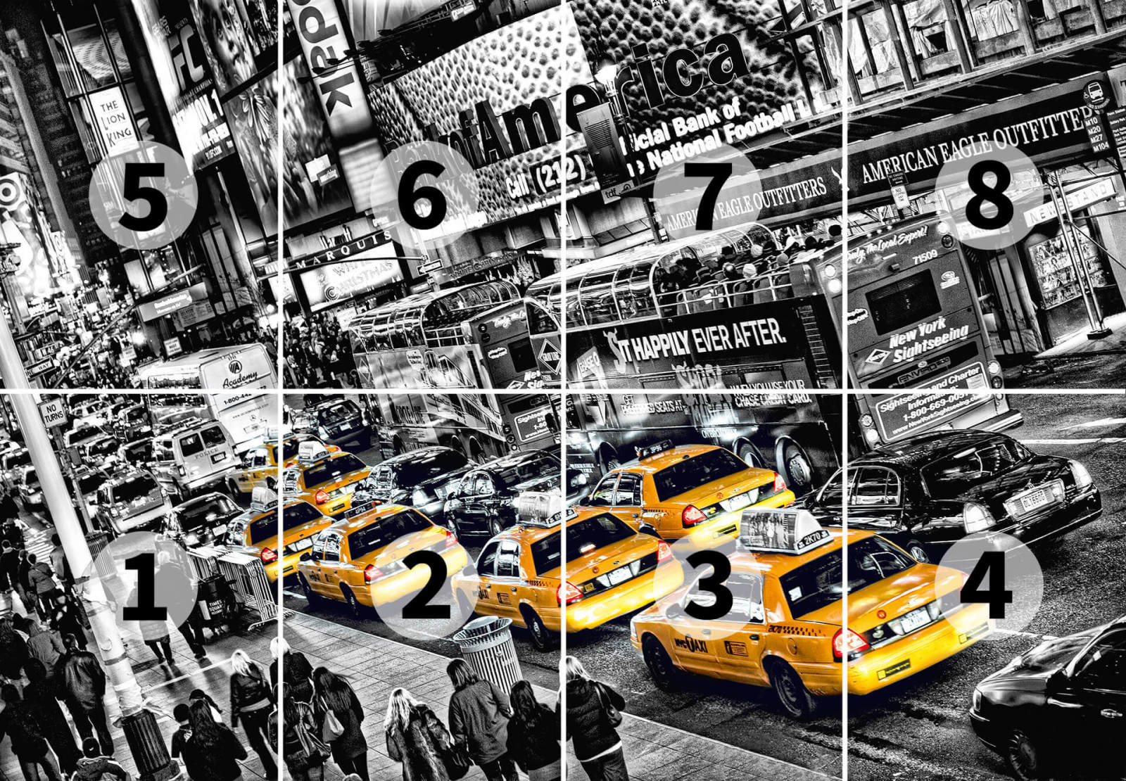 Fototapete DESIGNWALLS 2.0 - gelb-schwarz - New York - 2,5 Meter