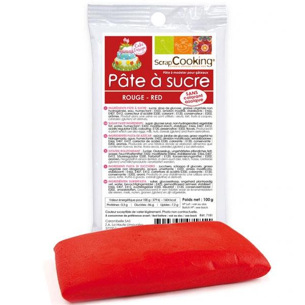 Pâte à sucre rouge 100 g Scrapcooking