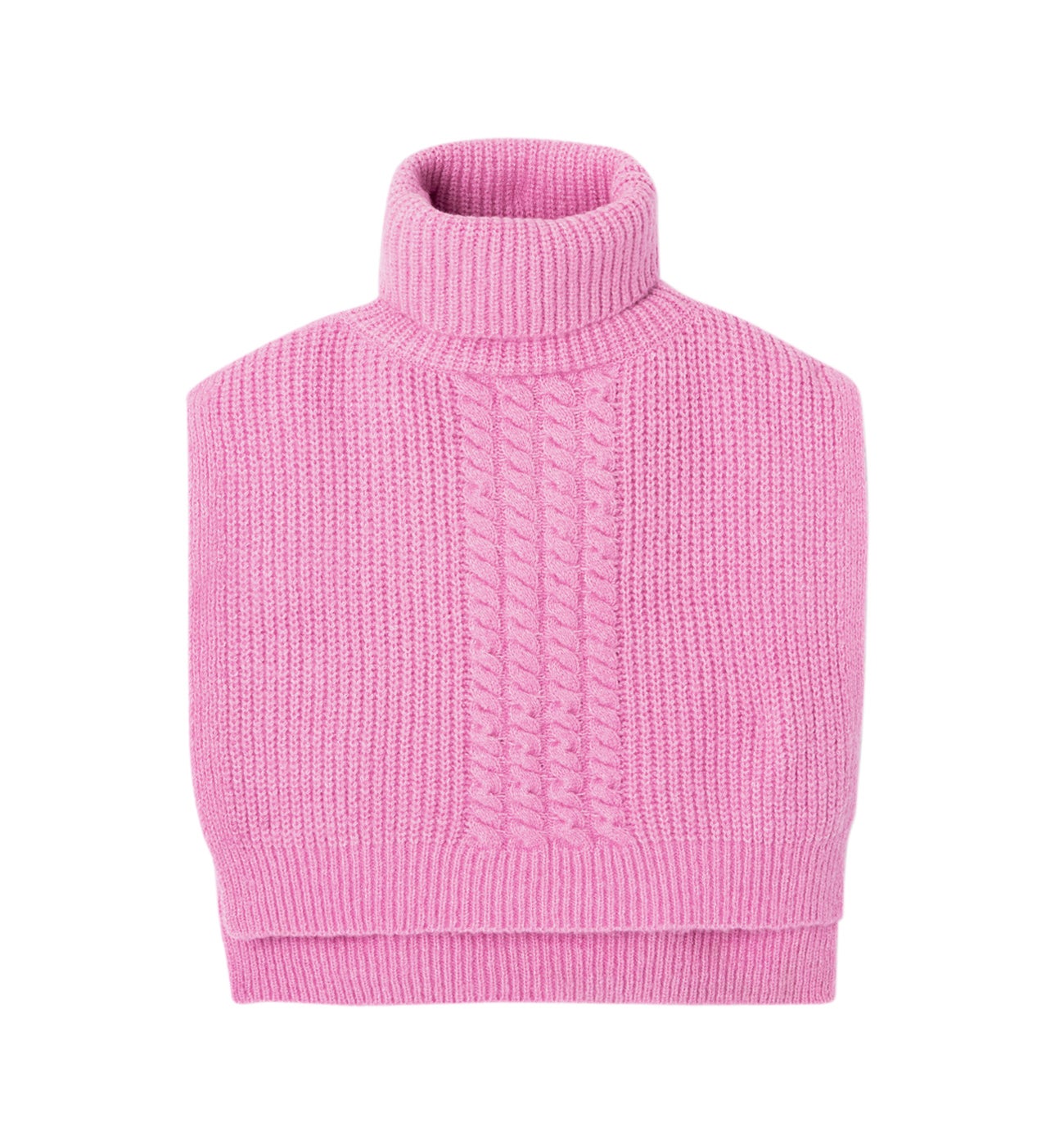 Pull cape col roulé - Rose