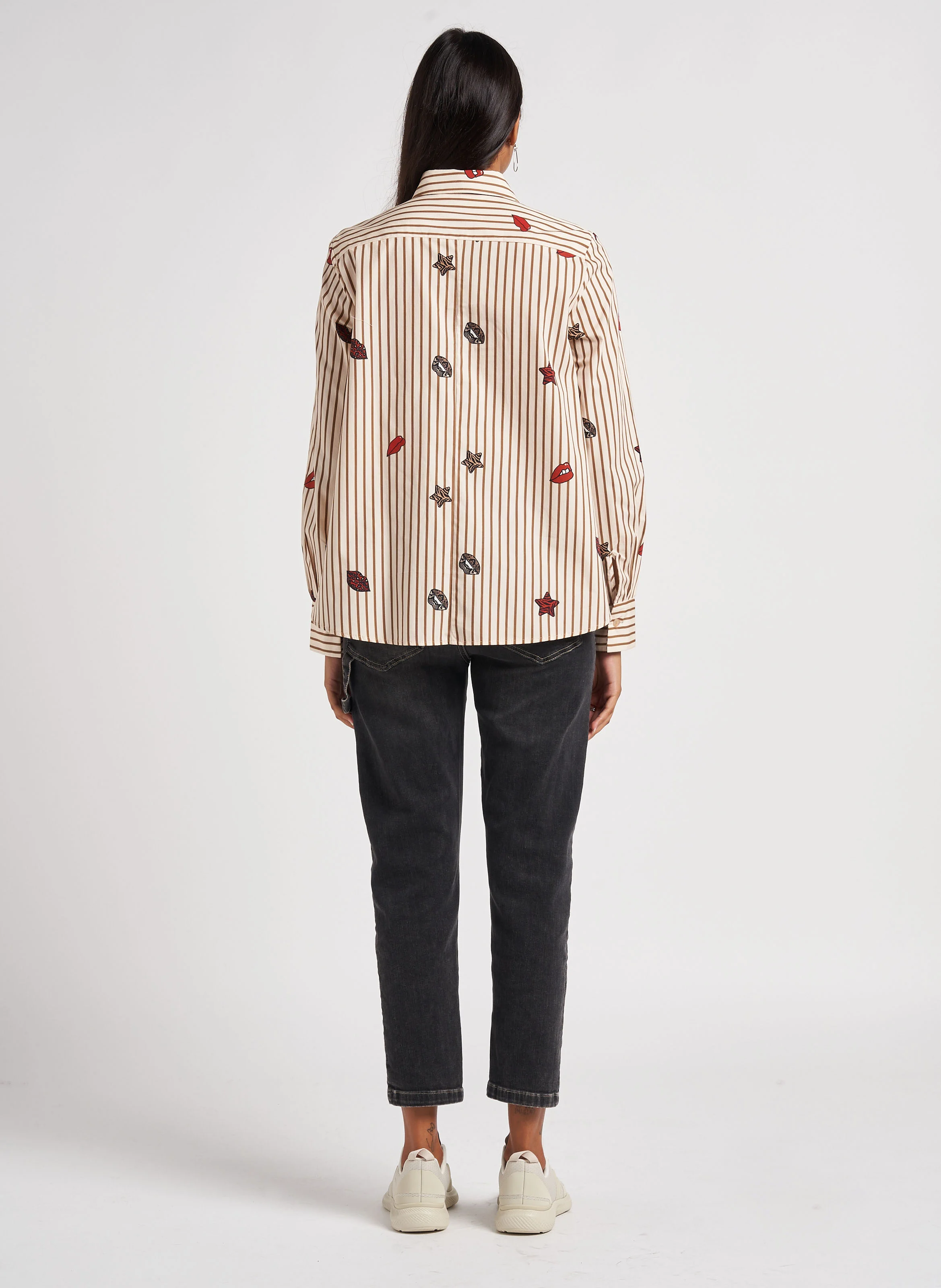 Jean mom en coton stretch| Noir
