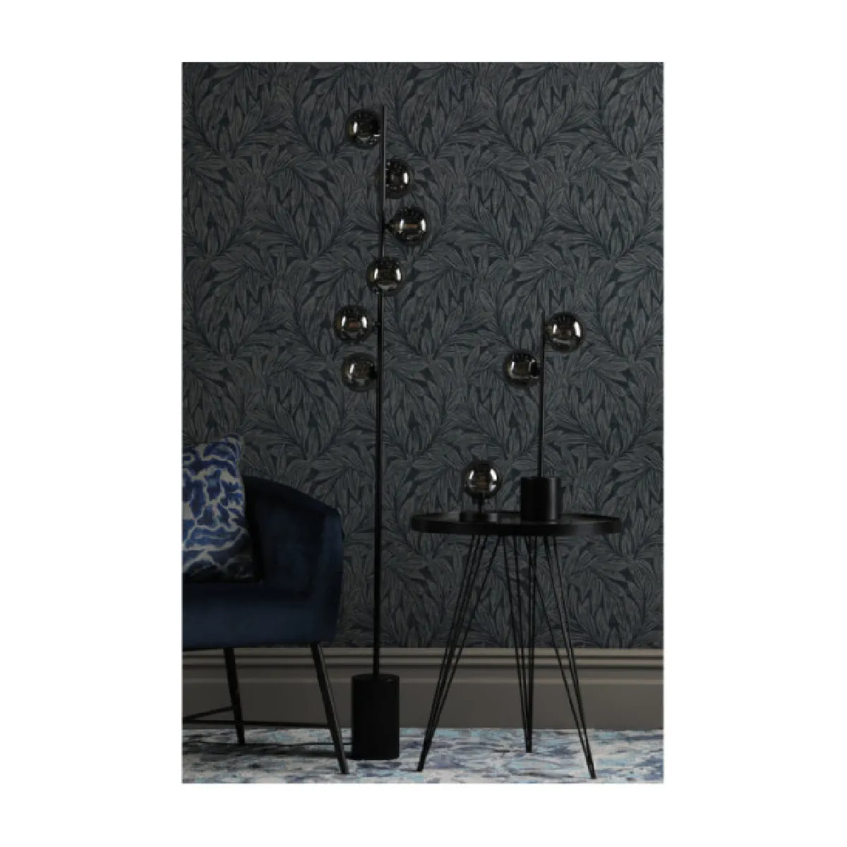 Lumiere Lampadaire 6 Lumières Verre Fumé