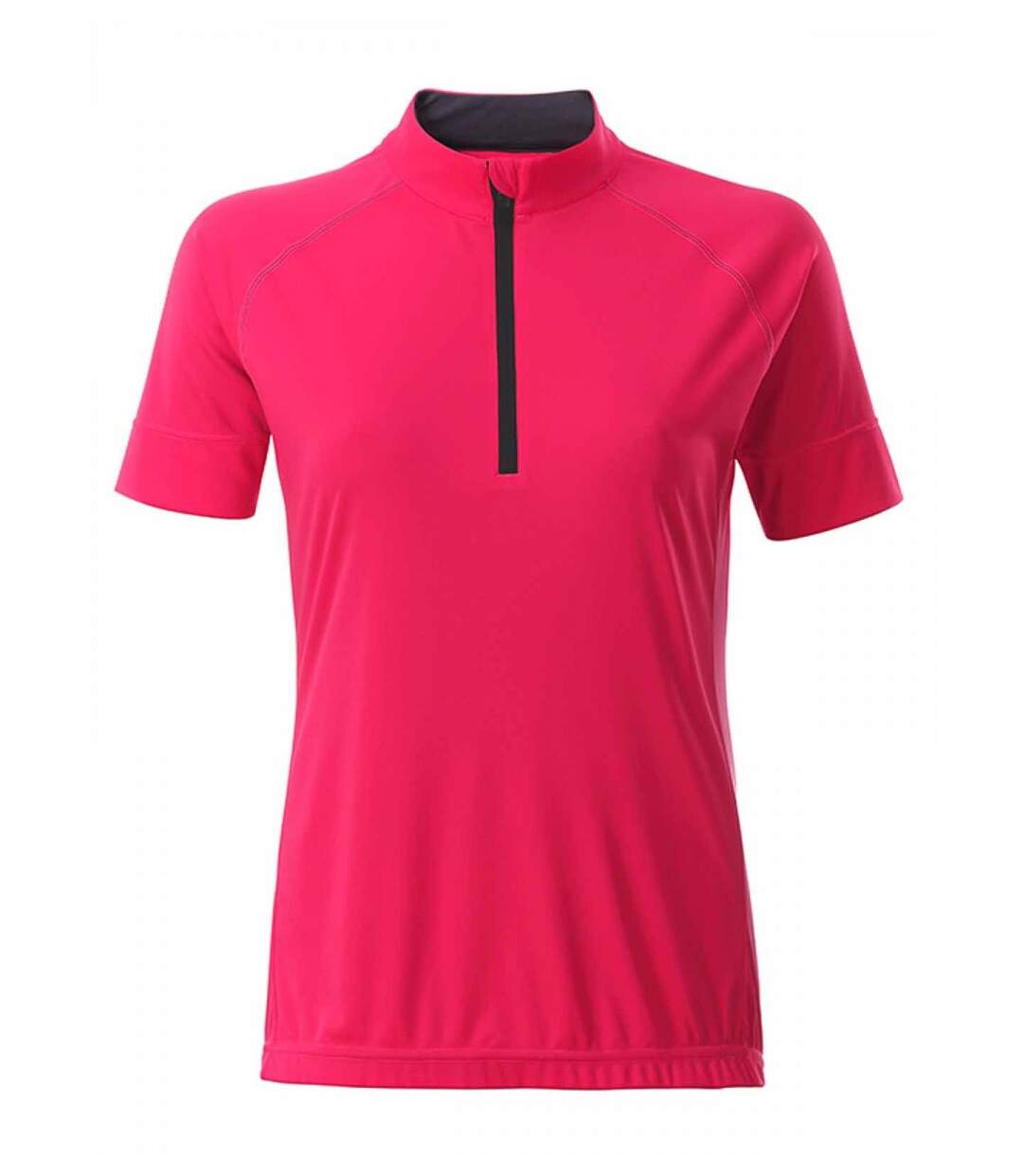 maillot cycliste demi zip - FEMME - JN513 - rose vif