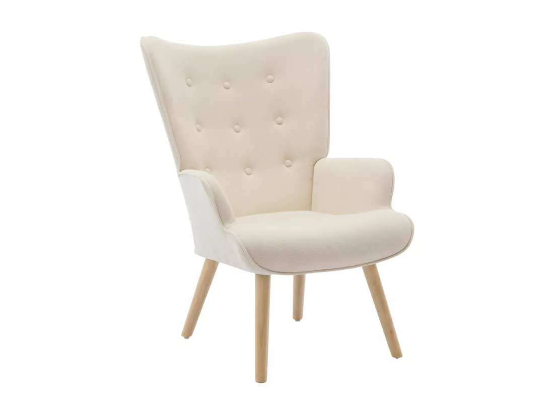 Fauteuil en tissu beige VATELY