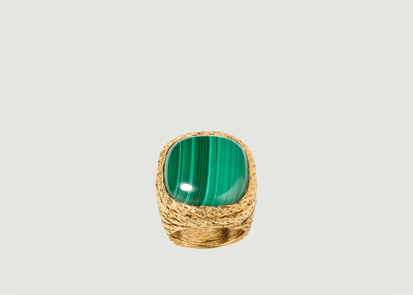 Bague plaqué or Miki Malachite Aurélie Bidermann