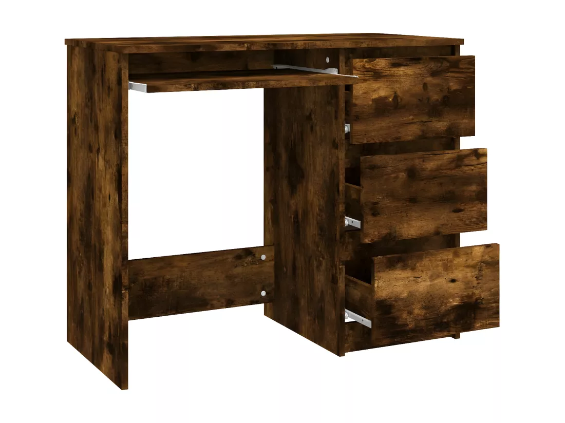 Bureau Chêne fumé 90x45x76 cm Bois d'ingénierie