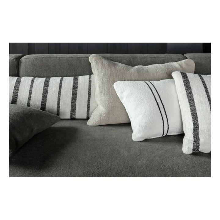 Serax Coussin en lin Rudolph à rayures | Noir