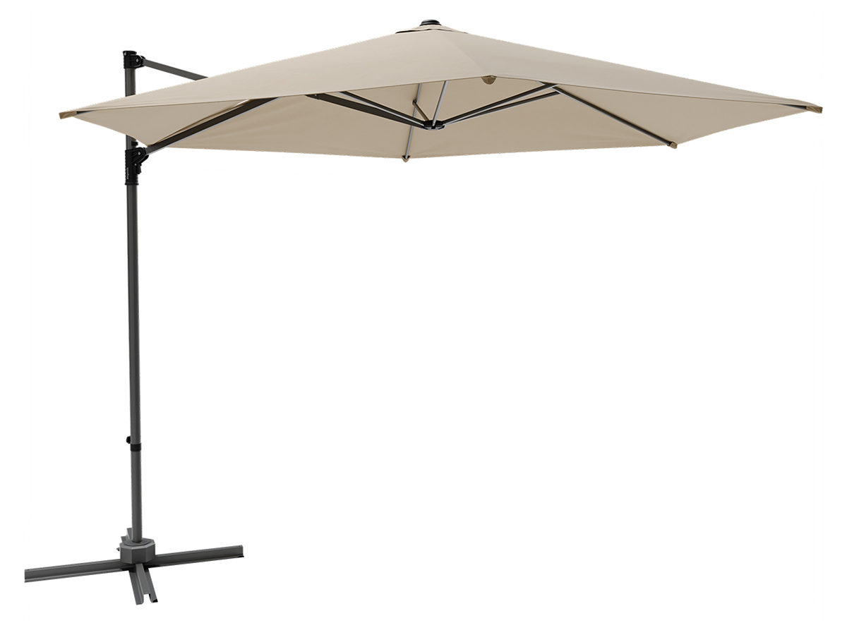 LifeGoods One-Push ronde parasol - Taupe
