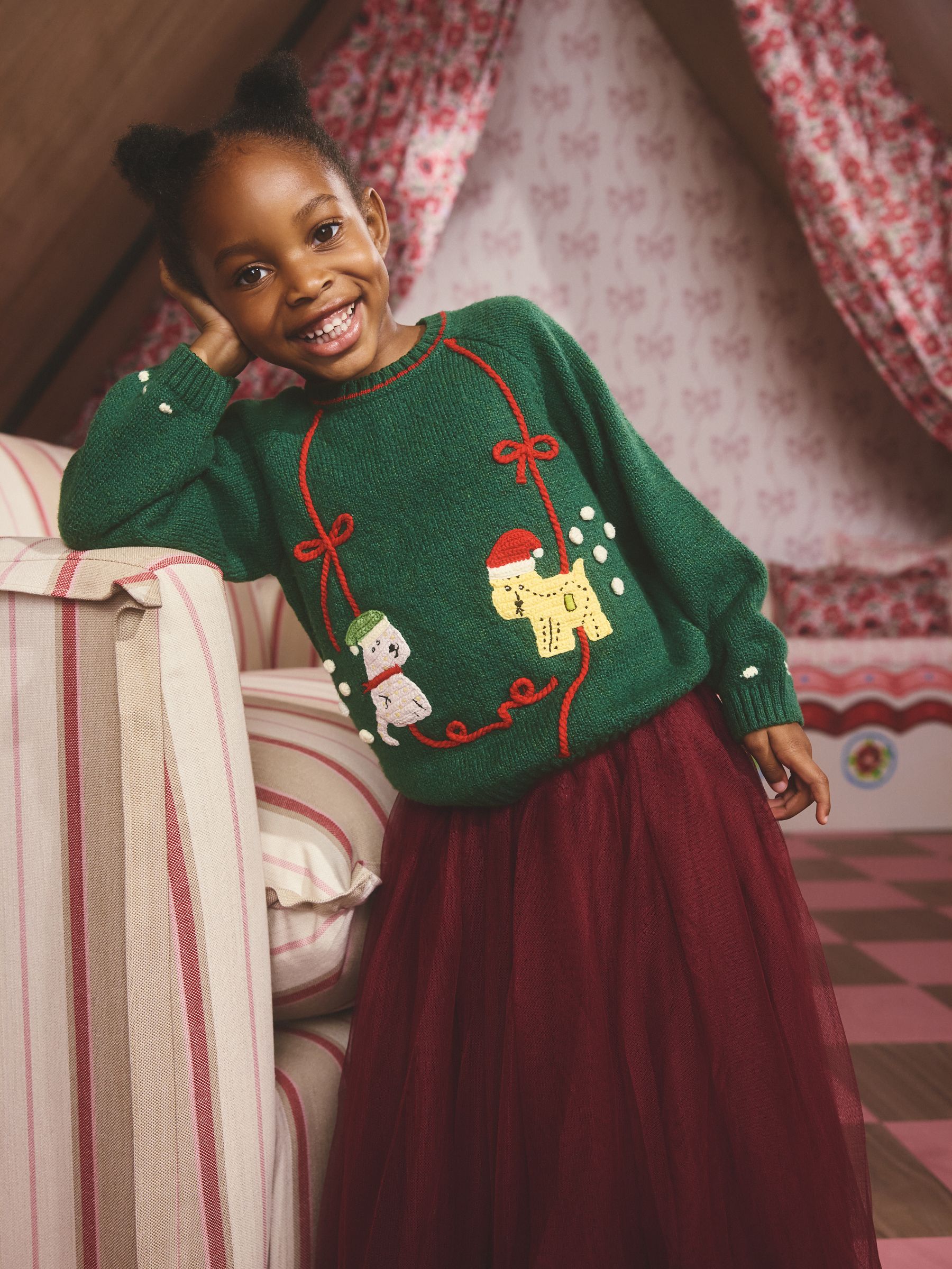 Groen - Cath Kidston kersttrui (3mnd-7jr)