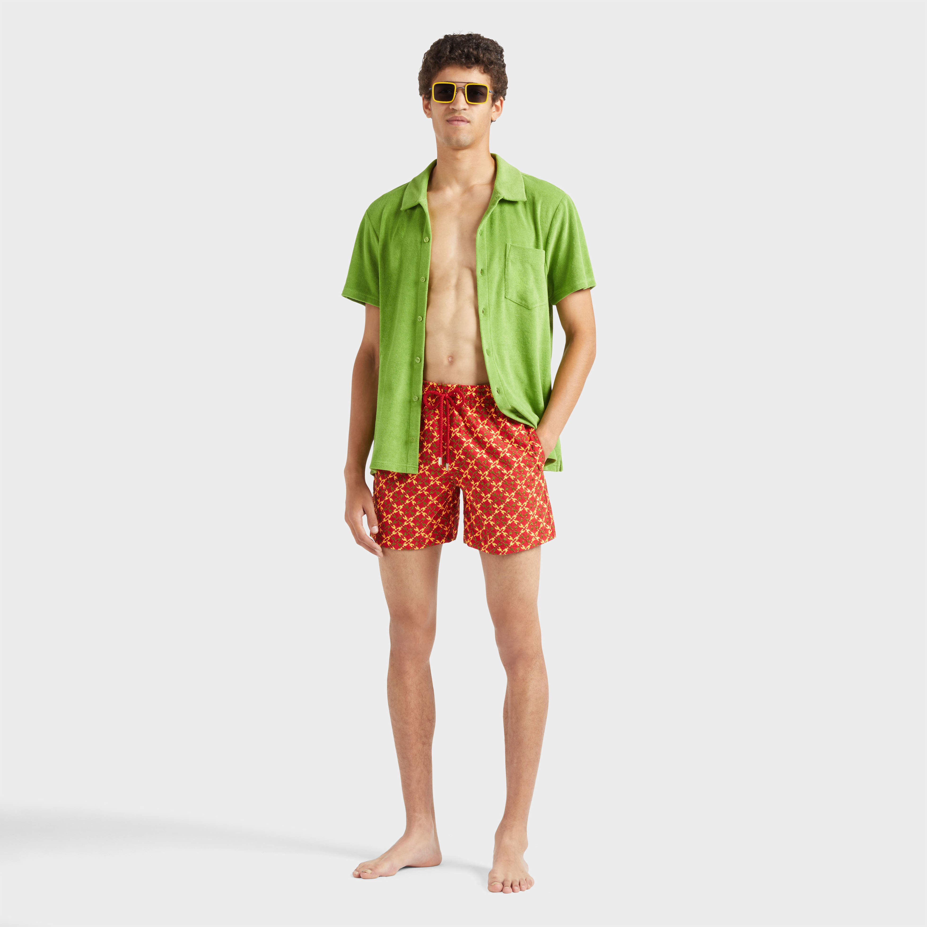 Maillot de bain homme brodé Homard Pixel - Edition Limitée
