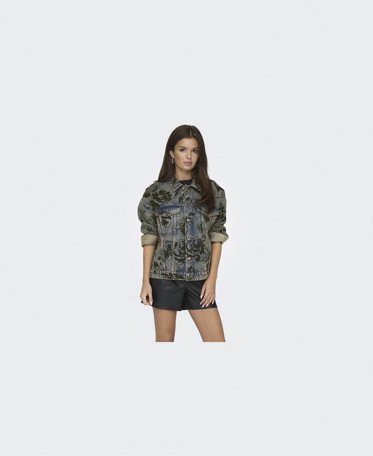 ONLY ONLMOTT LS FLORAL DNM JACKET RED DO Blå