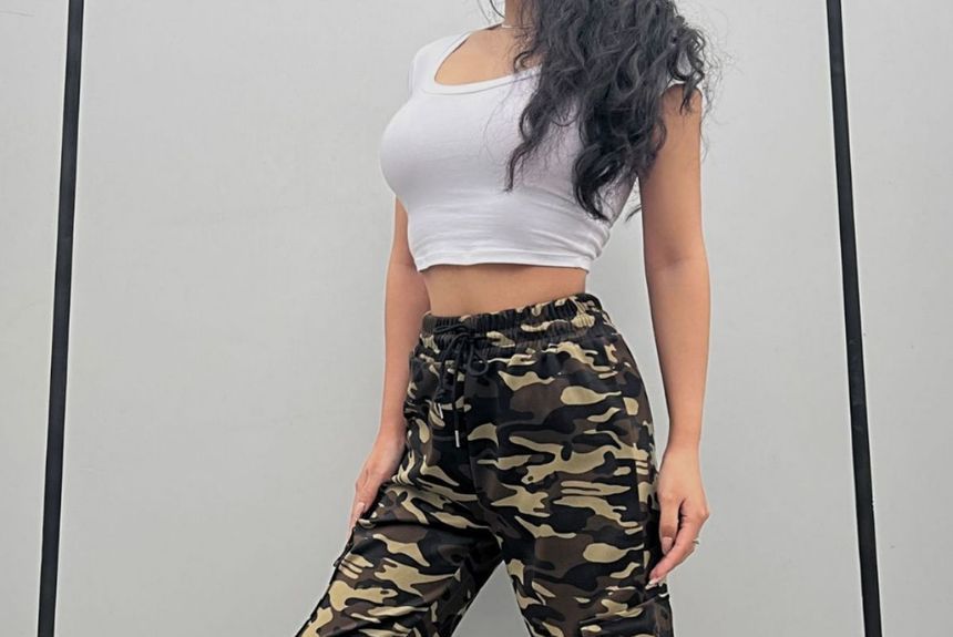 Lexama - High Rise Camo Jogger Cargobroek