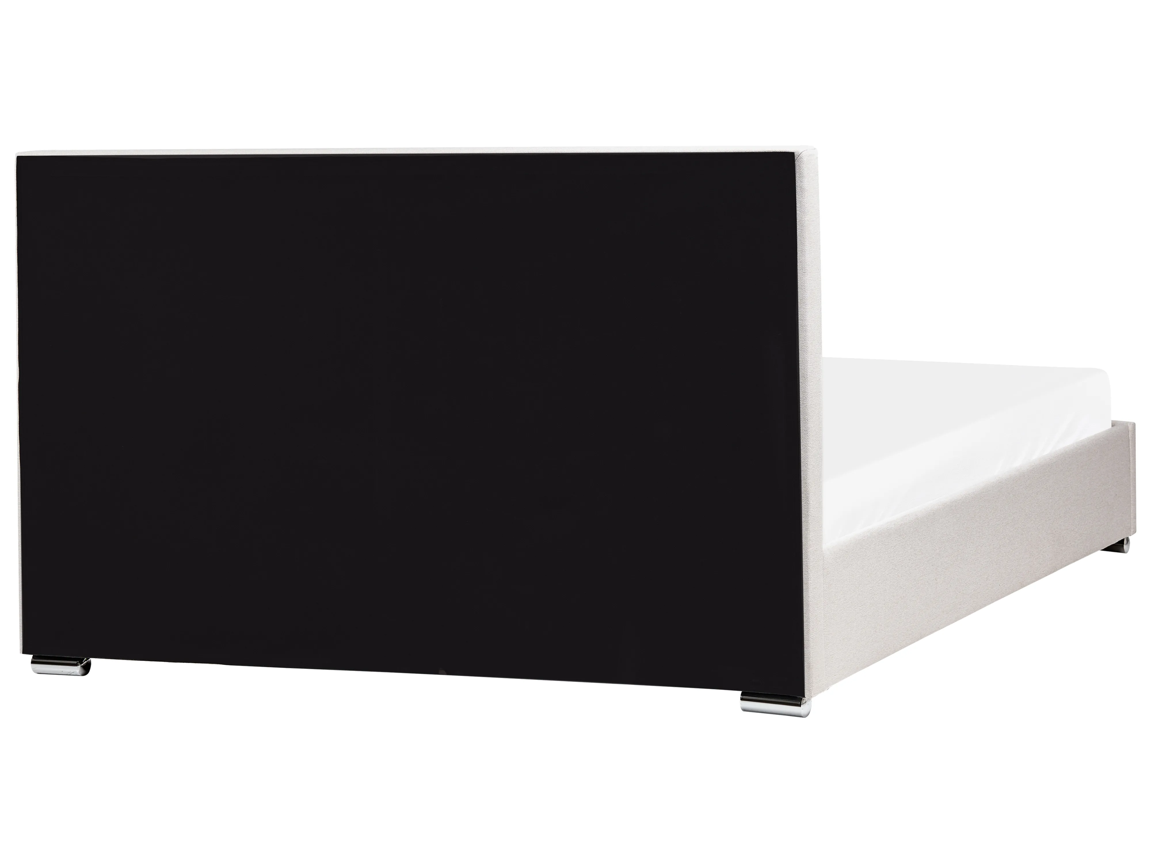 Bed met opbergruimte Stof ROUEN 180 x 200 cm Lichtbeige