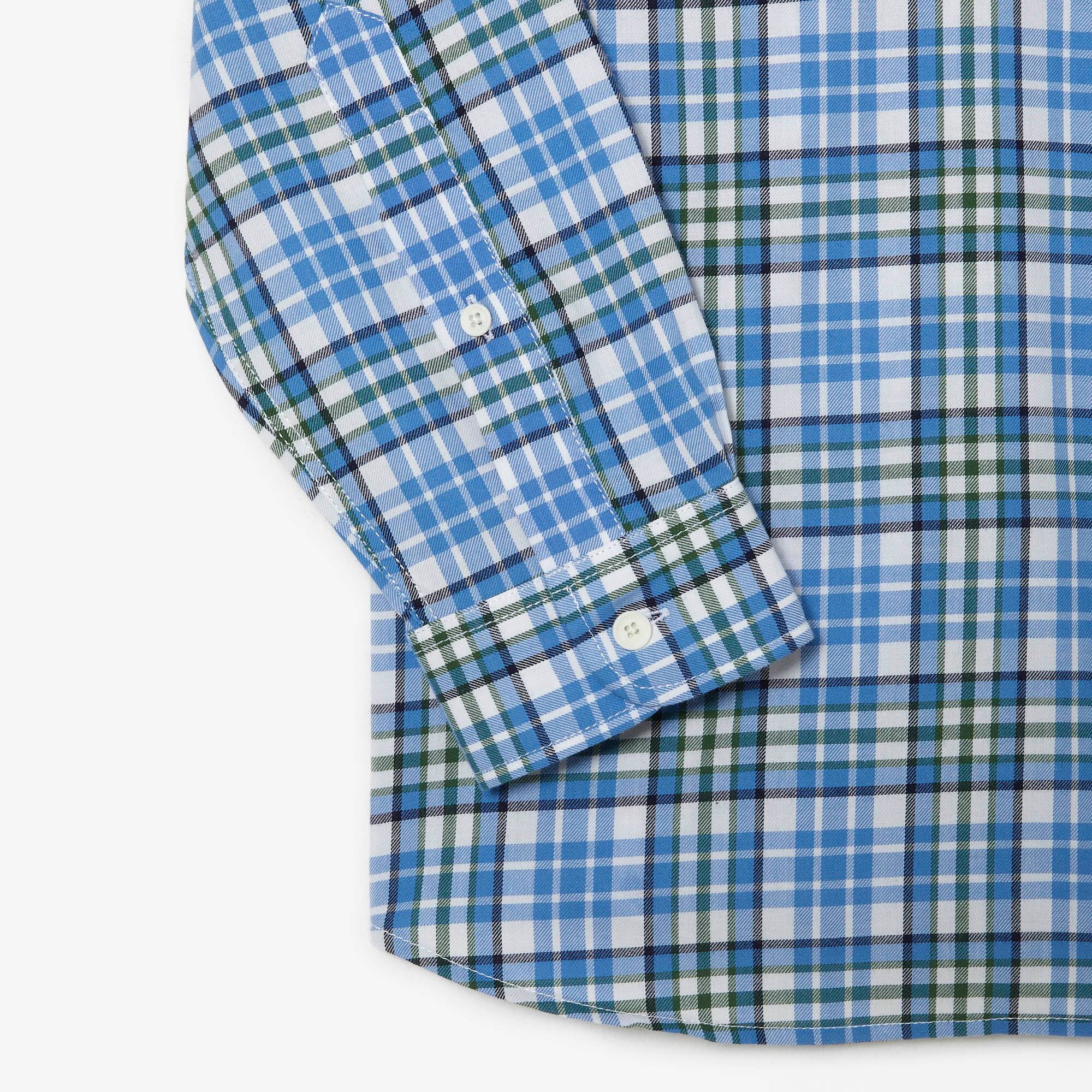 Chemise à carreaux homme Lacoste en coton biologique Manches Longues - Bleu - Lacoste - Homme