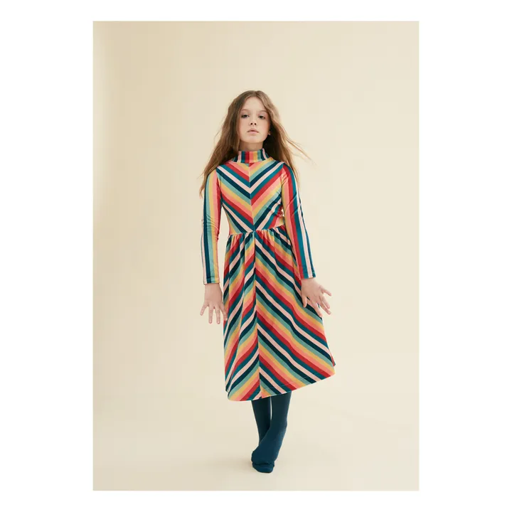 The Middle Daughter Robe en Velours Rayé | Orange